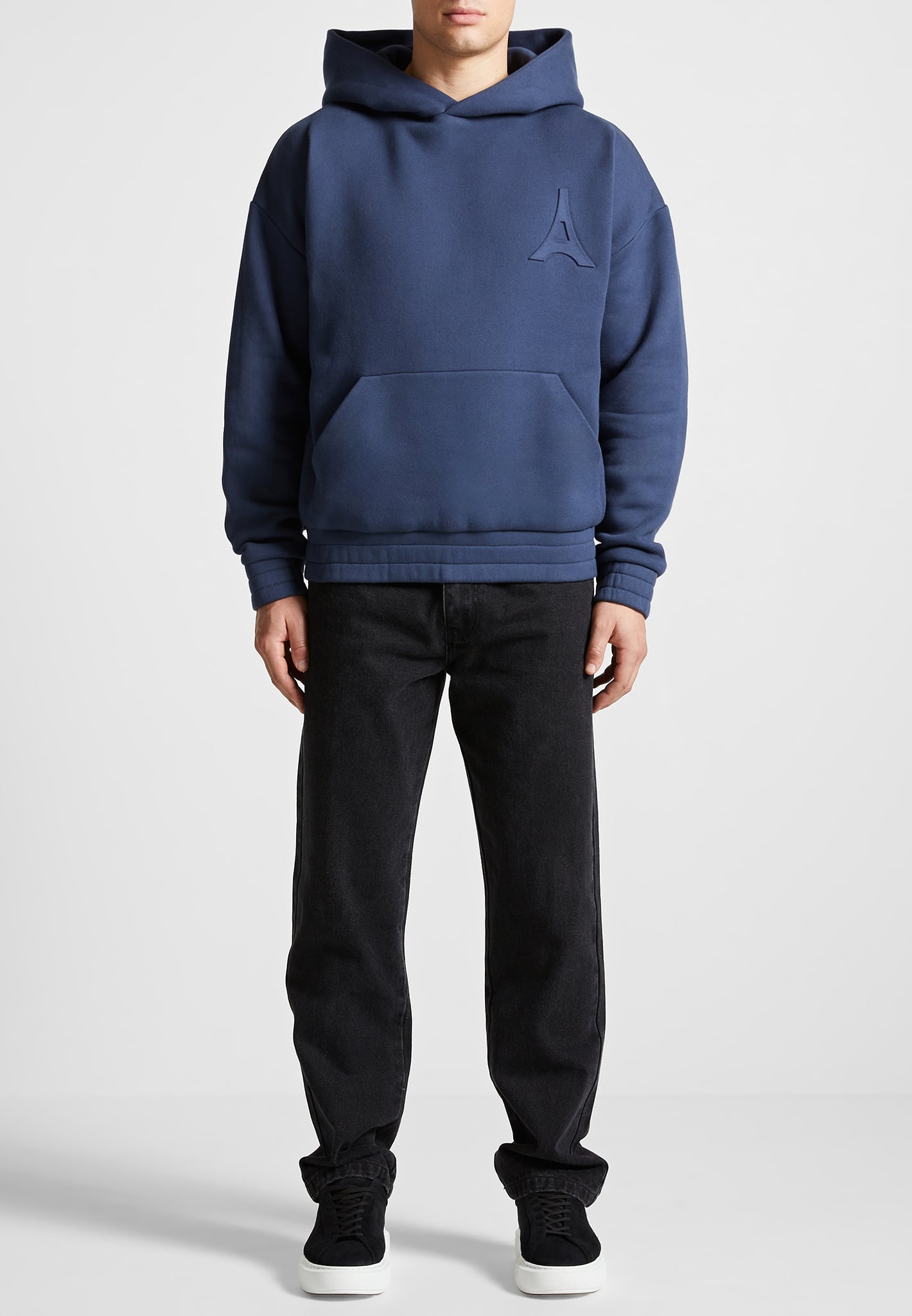 Kapuzenpullover mit Éternel-Eiffel-Prägung – Airforce-Blau
