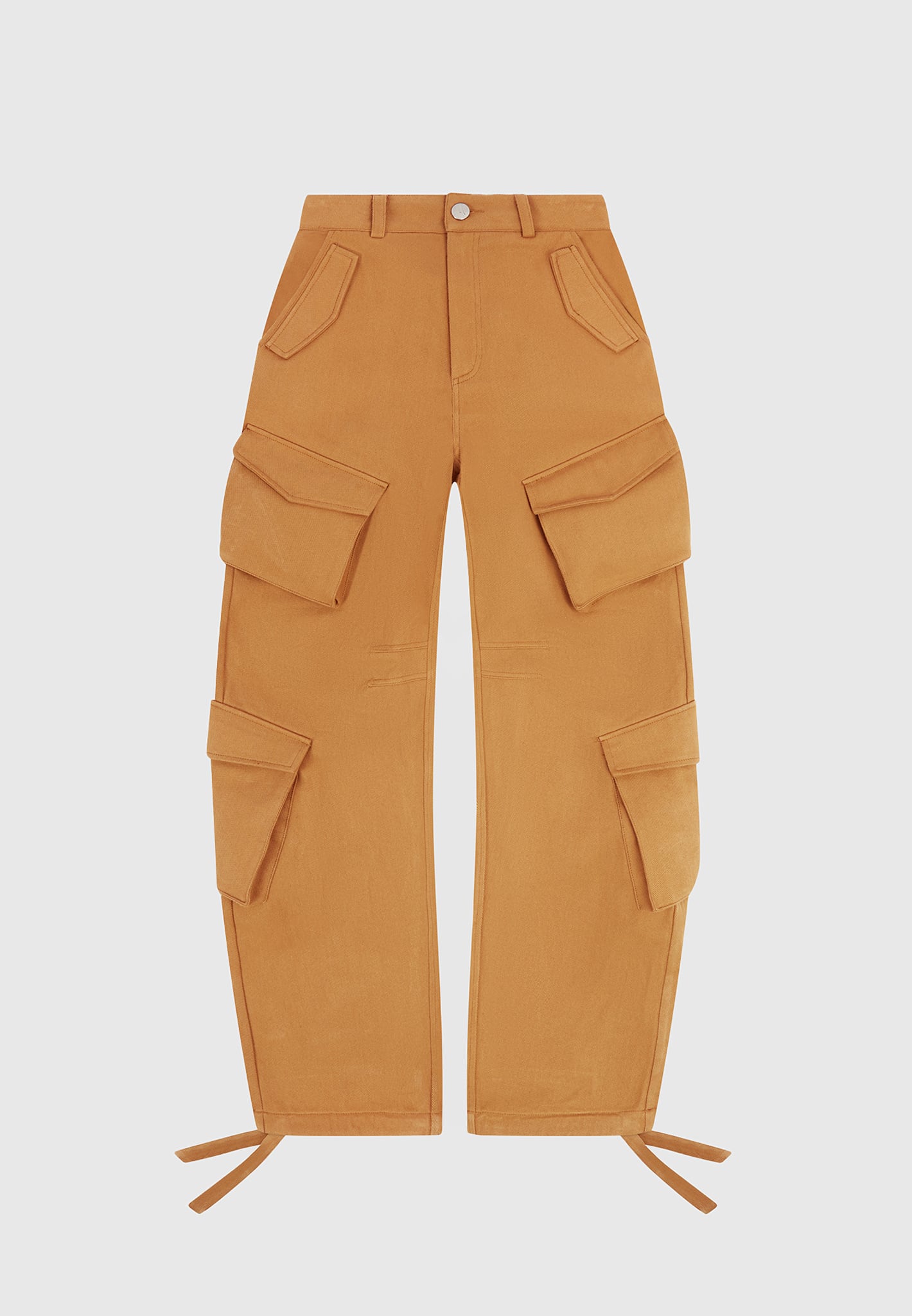 Cargohose mit hoher Taille - Hellbraun