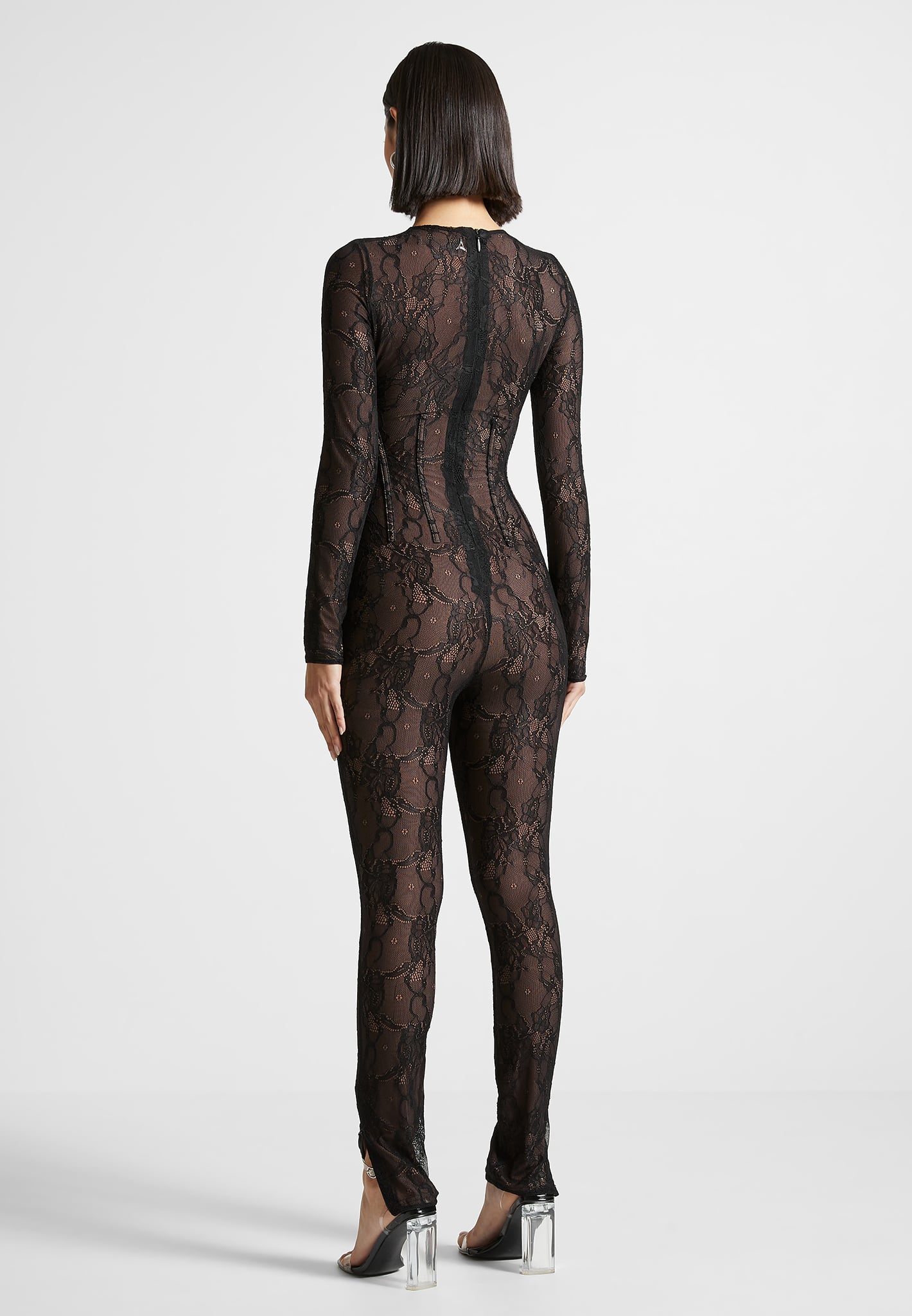 Spitzen-Jumpsuit - Schwarz