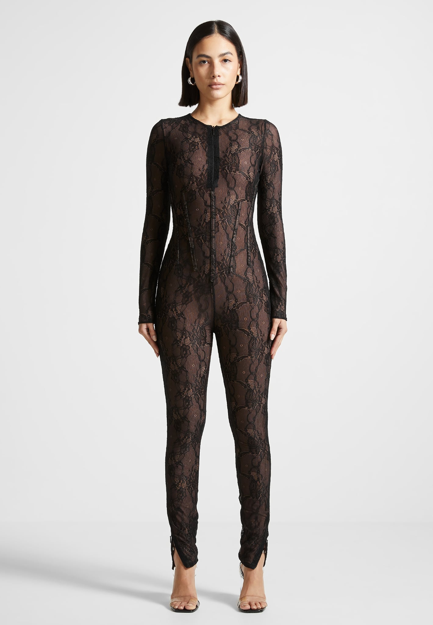 Spitzen-Jumpsuit - Schwarz