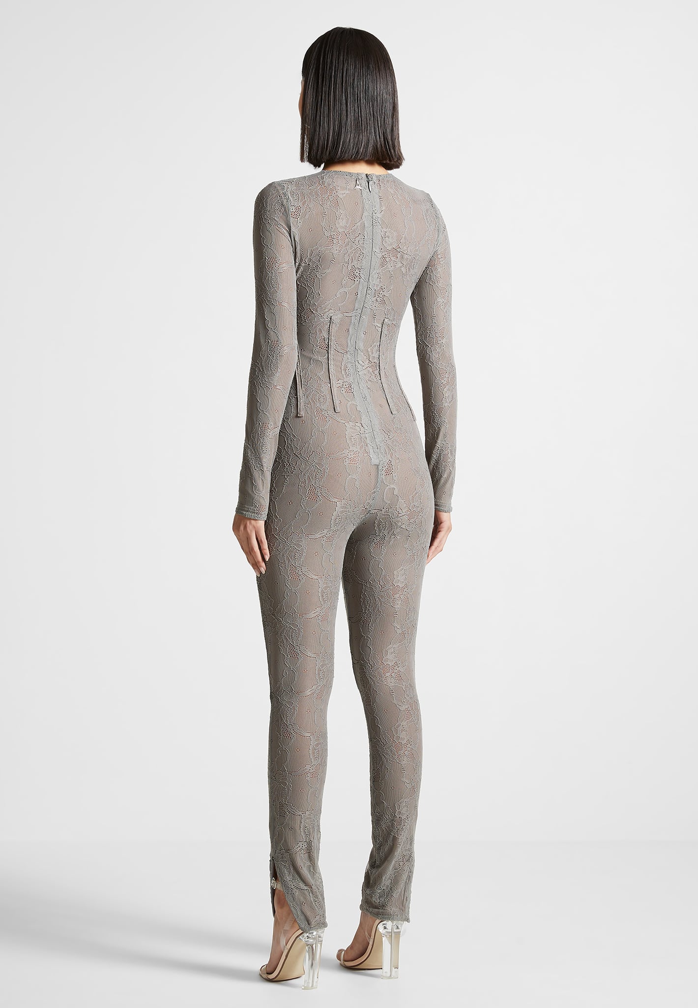Spitzen-Jumpsuit - Grau
