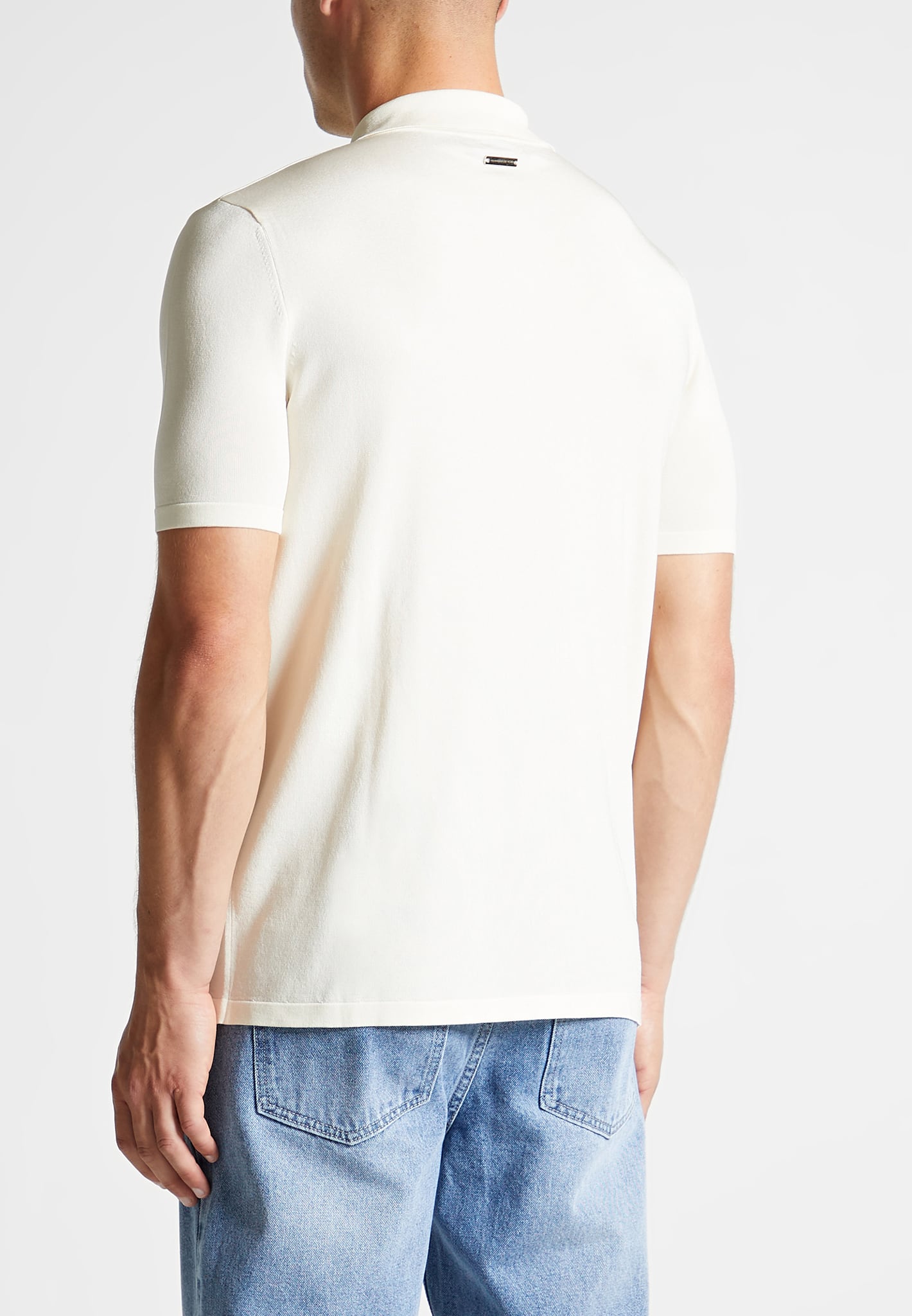 Luxuriöses Poloshirt mit Reißverschluss – Off White