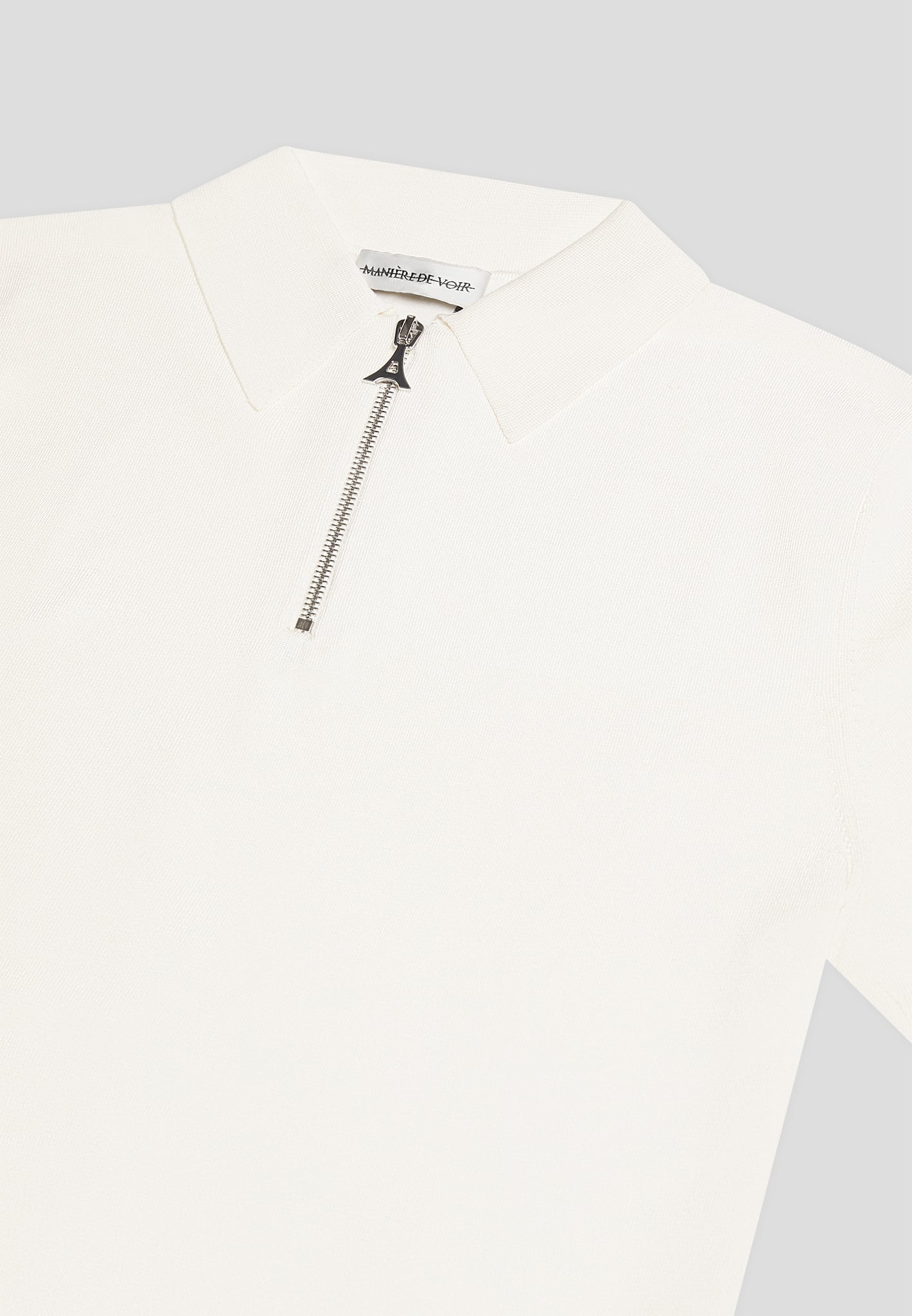 Luxuriöses Poloshirt mit Reißverschluss – Off White