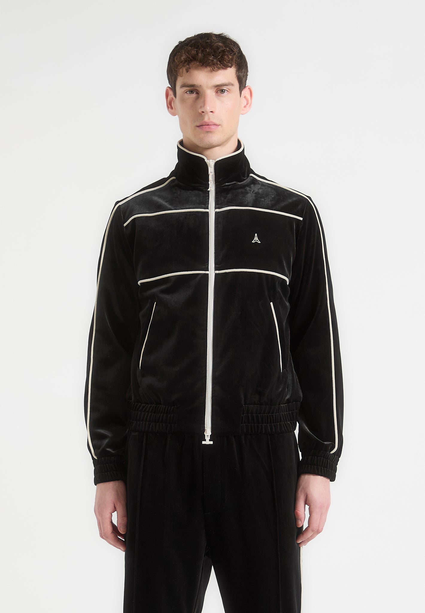 Eiffel Velours-Trainingsjacke - Schwarz