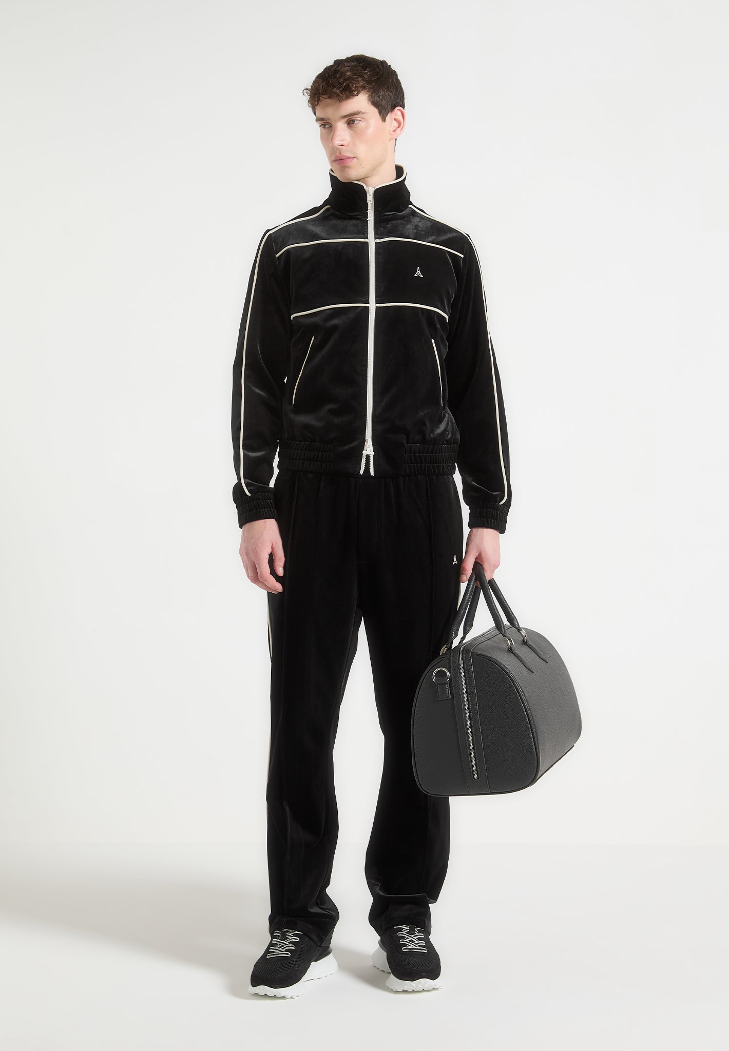 Eiffel Velours-Trainingsjacke - Schwarz