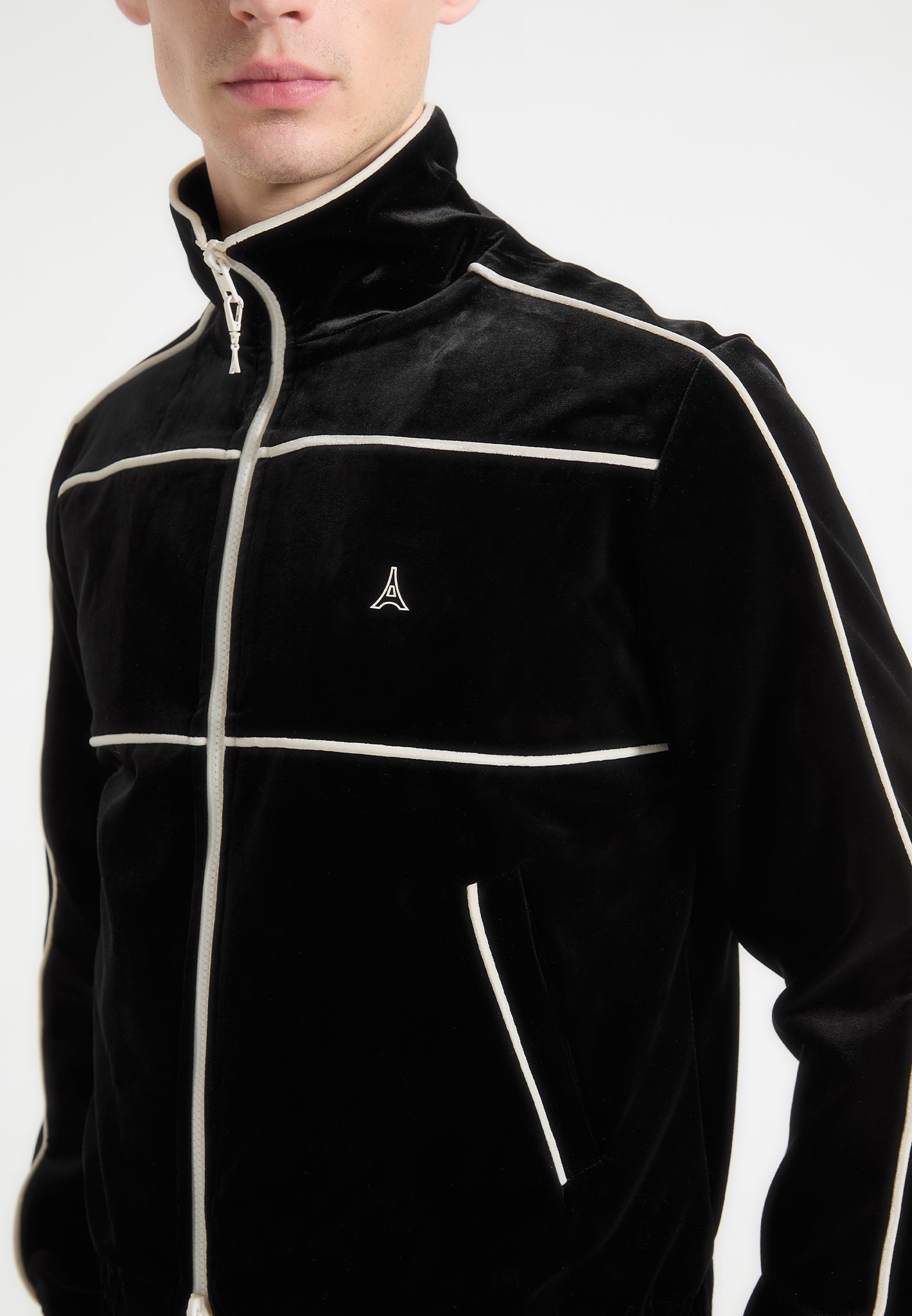 Eiffel Velours-Trainingsjacke - Schwarz