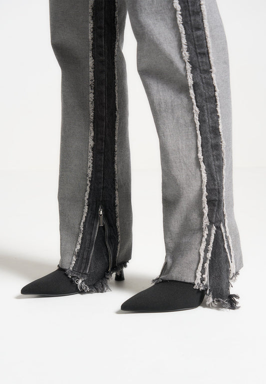 Distressed Mom Jeans – Verwaschenes Schwarz