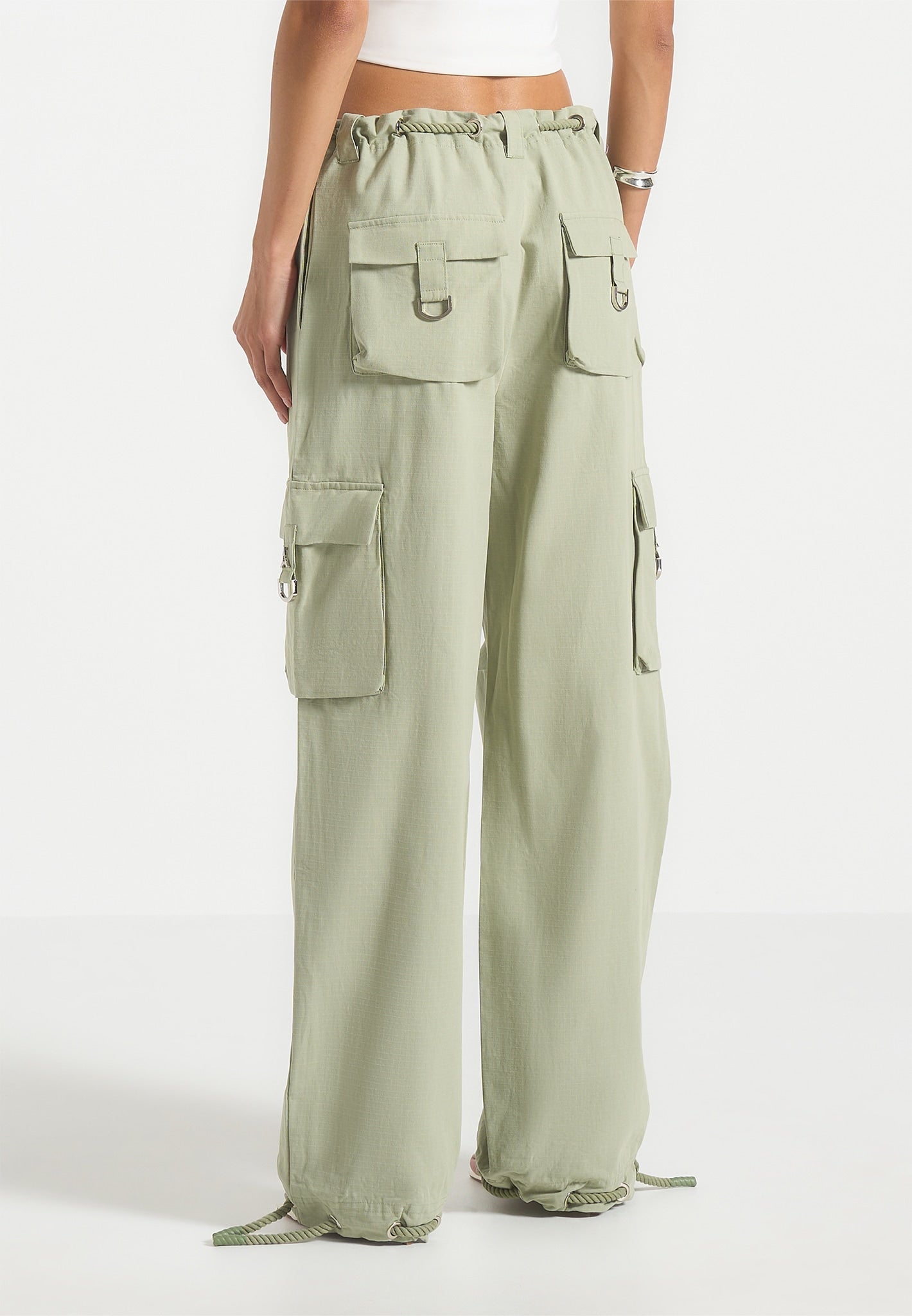 Ripstop Parachute Cargohose - Salbeigrün