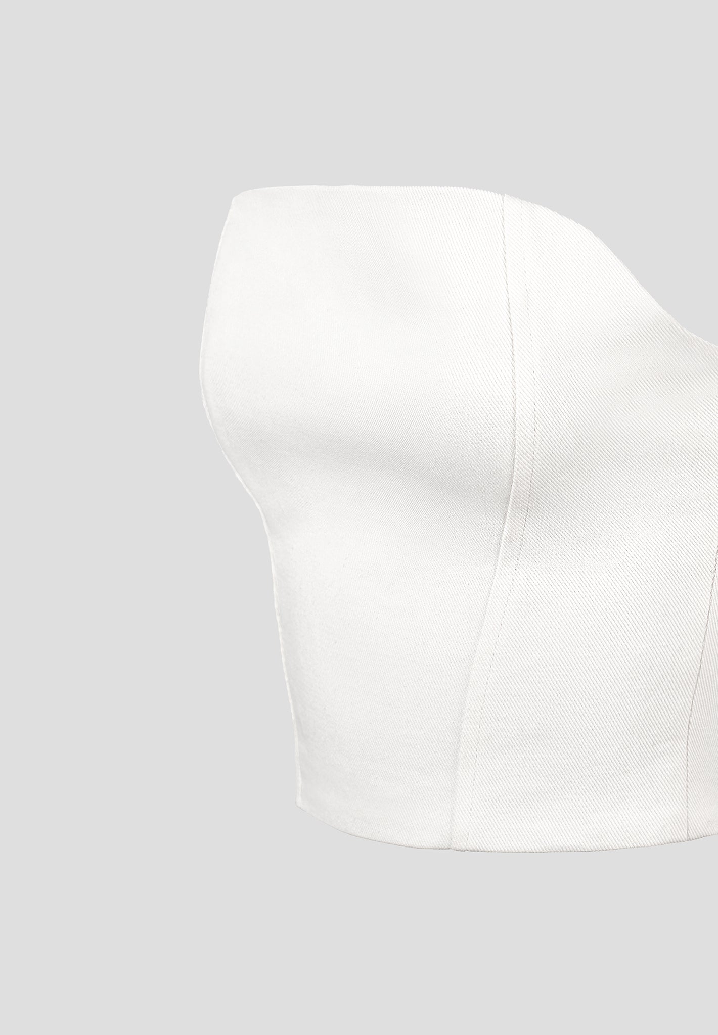 Denim-Bandeau-Korsett-Top - Off White