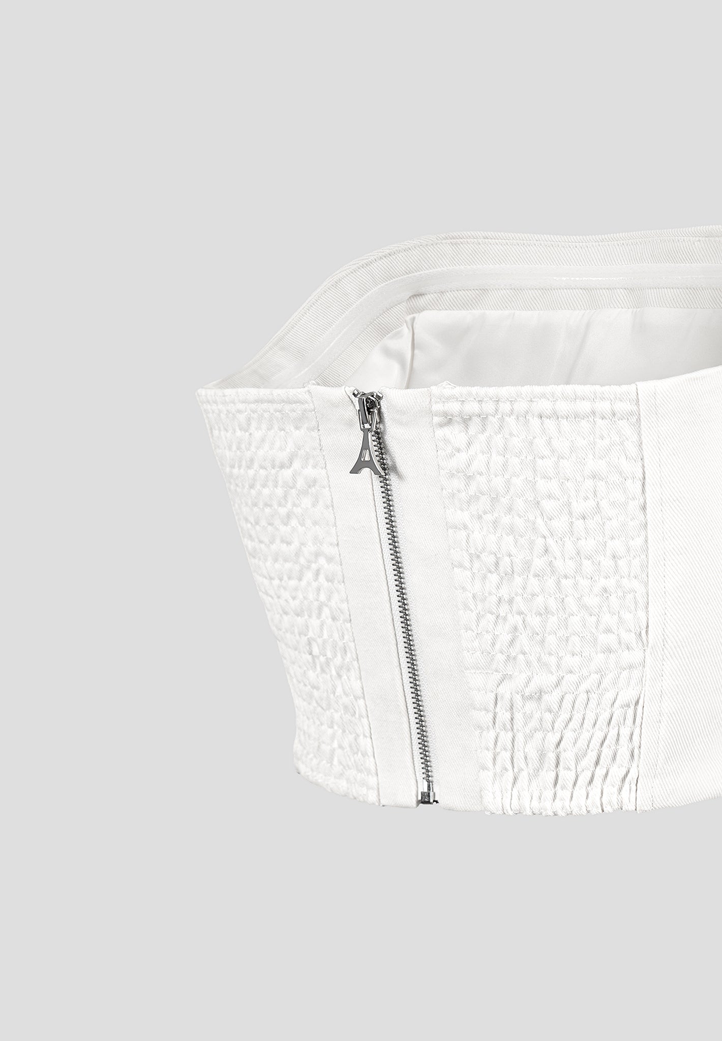 Denim-Bandeau-Korsett-Top - Off White