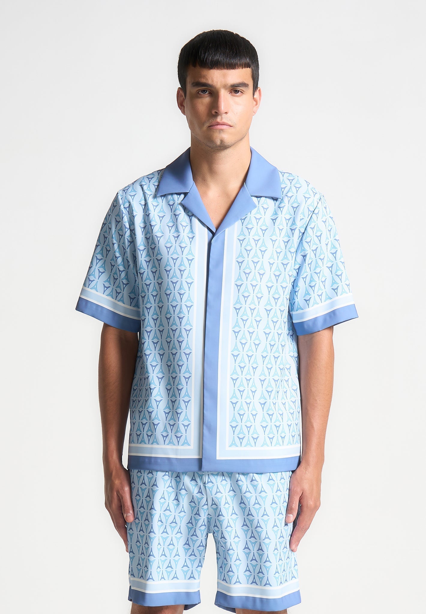 Resort-Hemd mit Eiffel-Monogramm - Blau