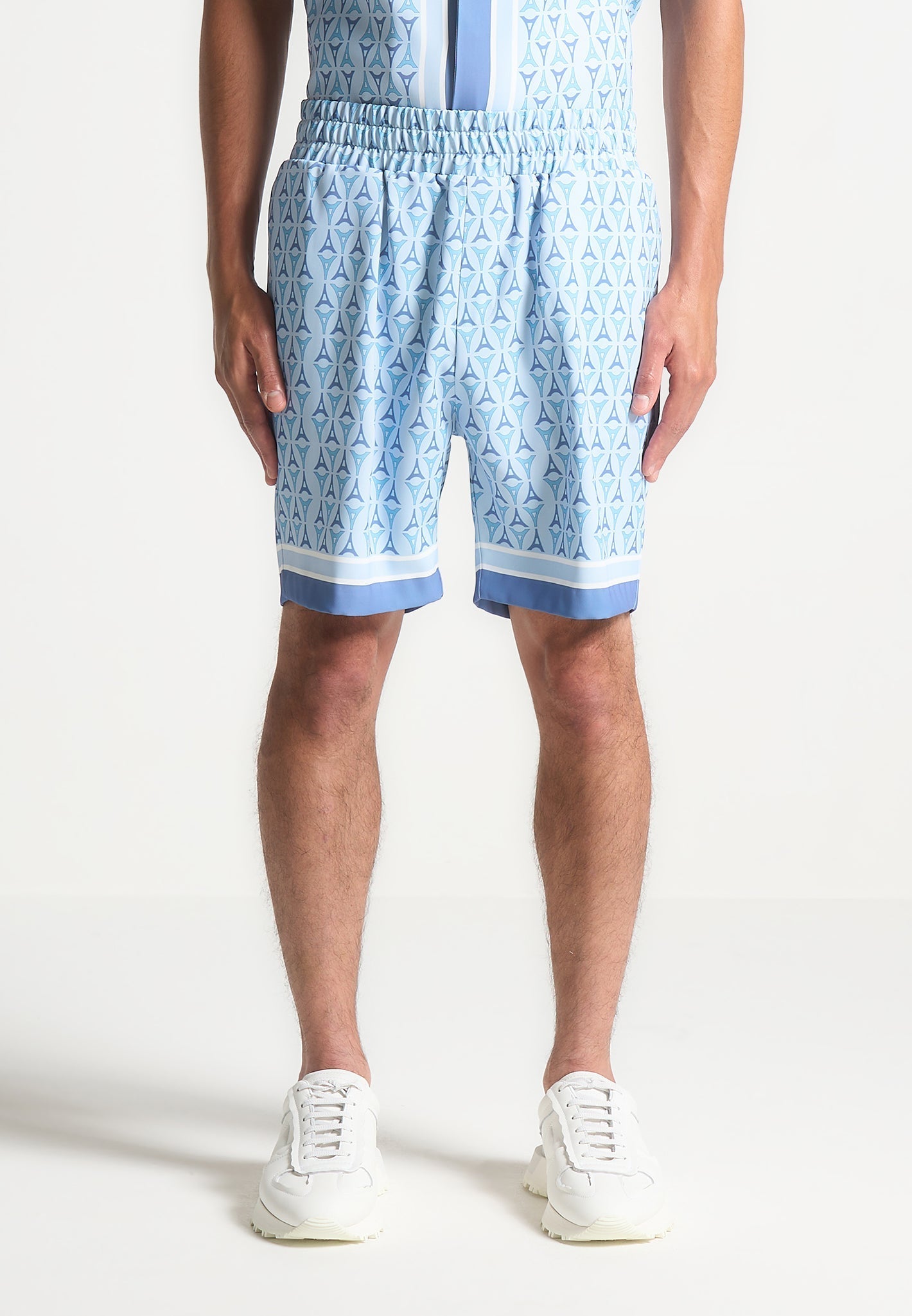 Eiffel-Monogramm-Shorts - Blau
