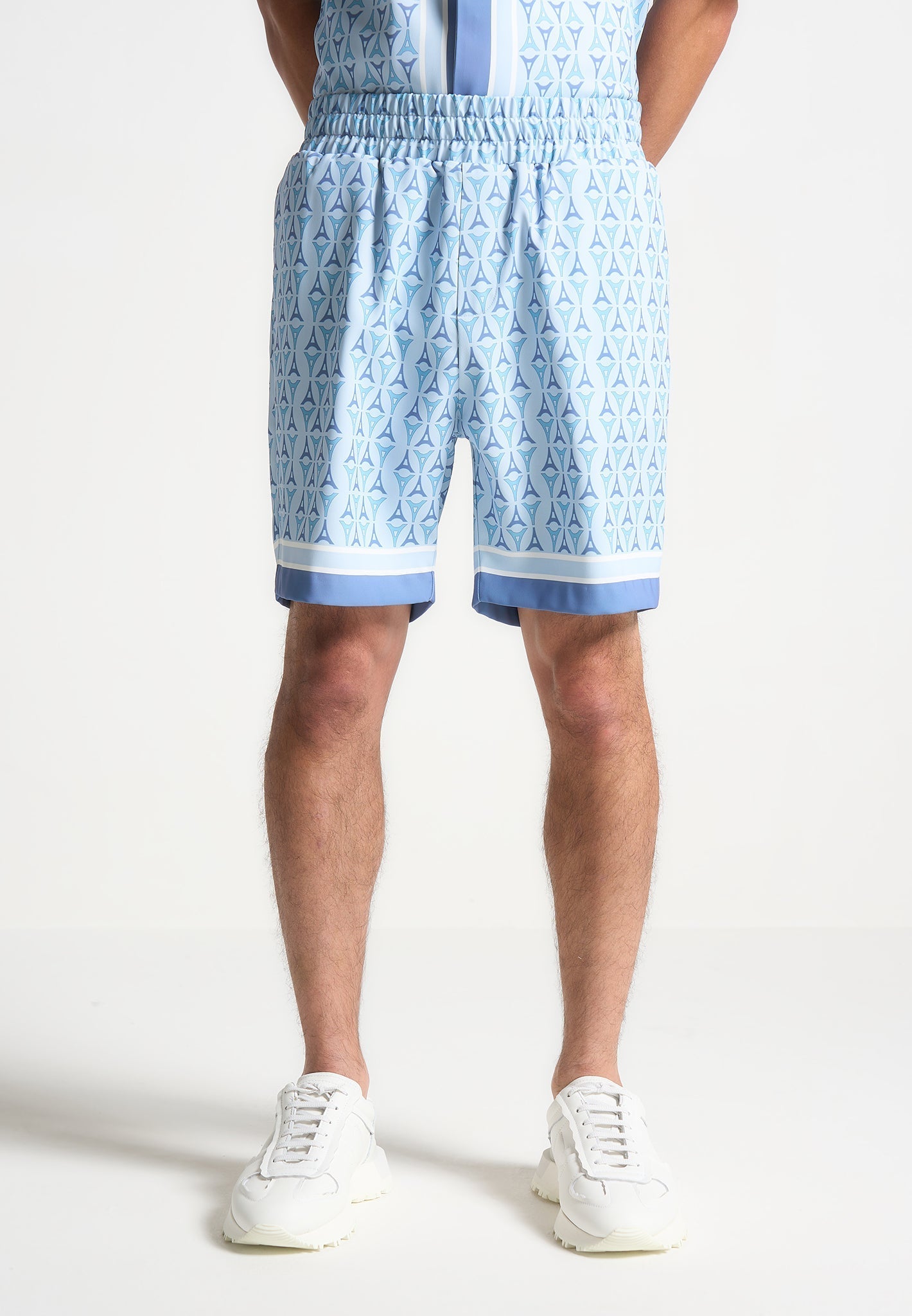 Eiffel-Monogramm-Shorts - Blau