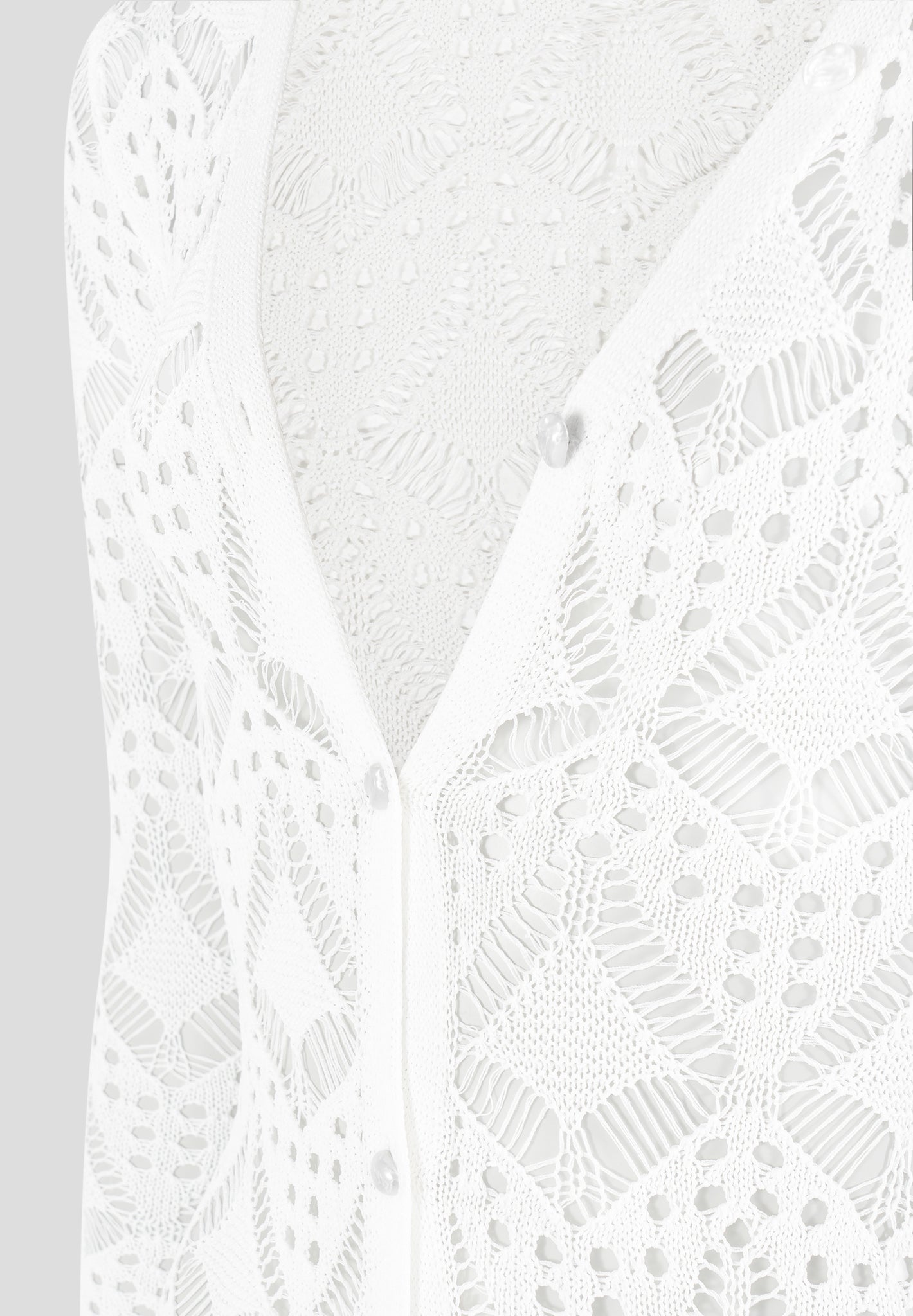 Langer Strick-Cardigan zum Überziehen - Off White