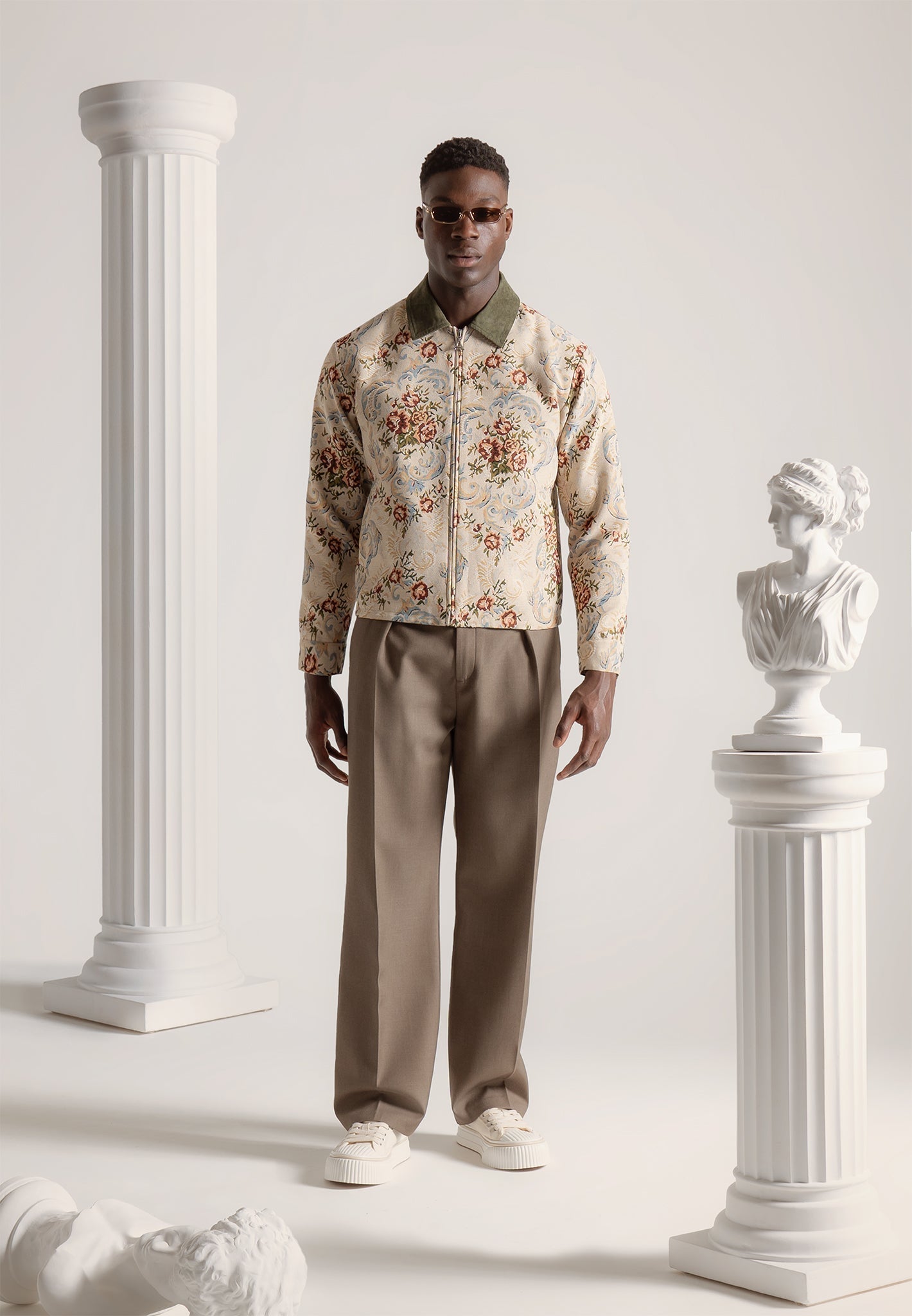Jacquardjacke - Beige