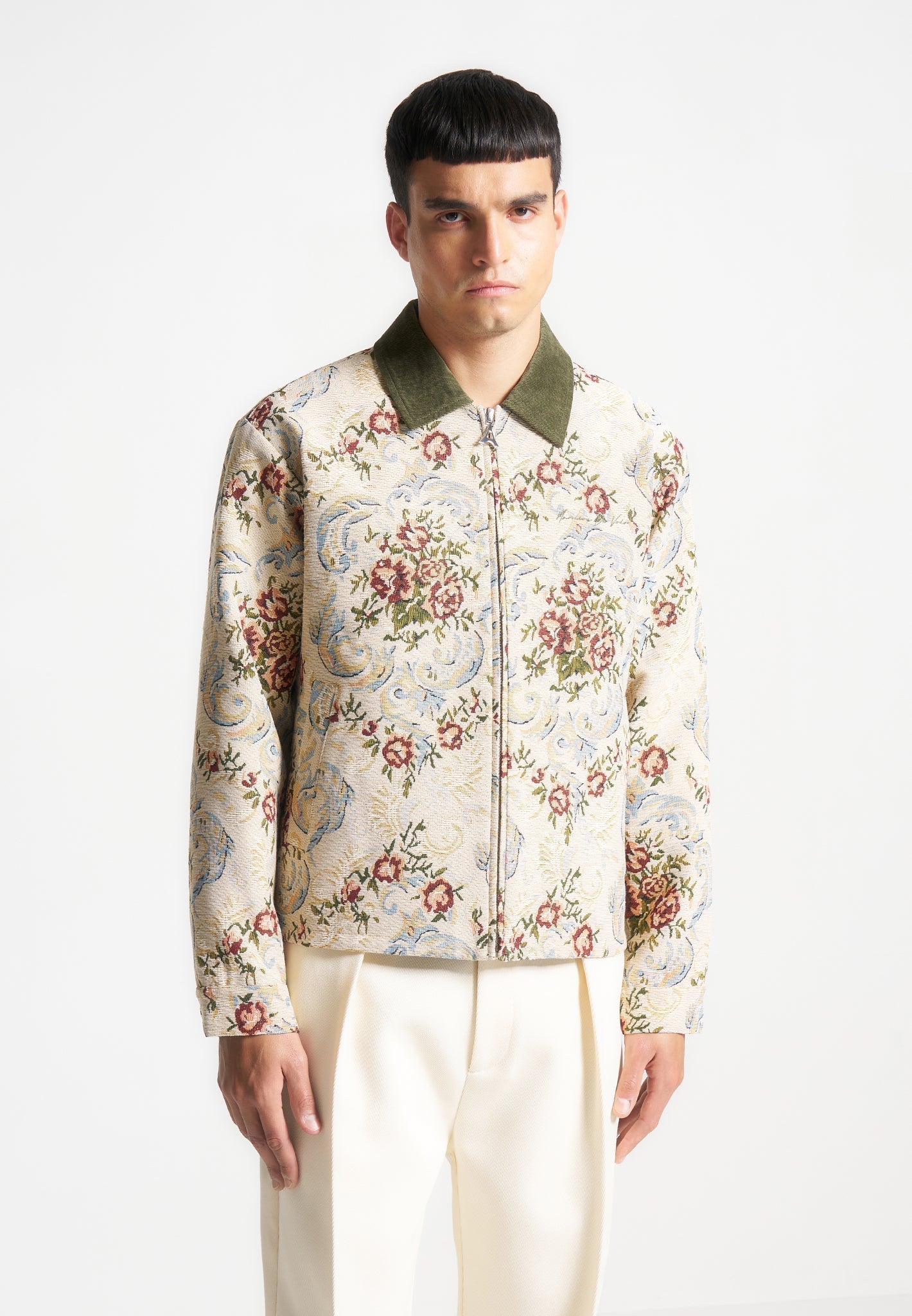 Jacquardjacke - Beige