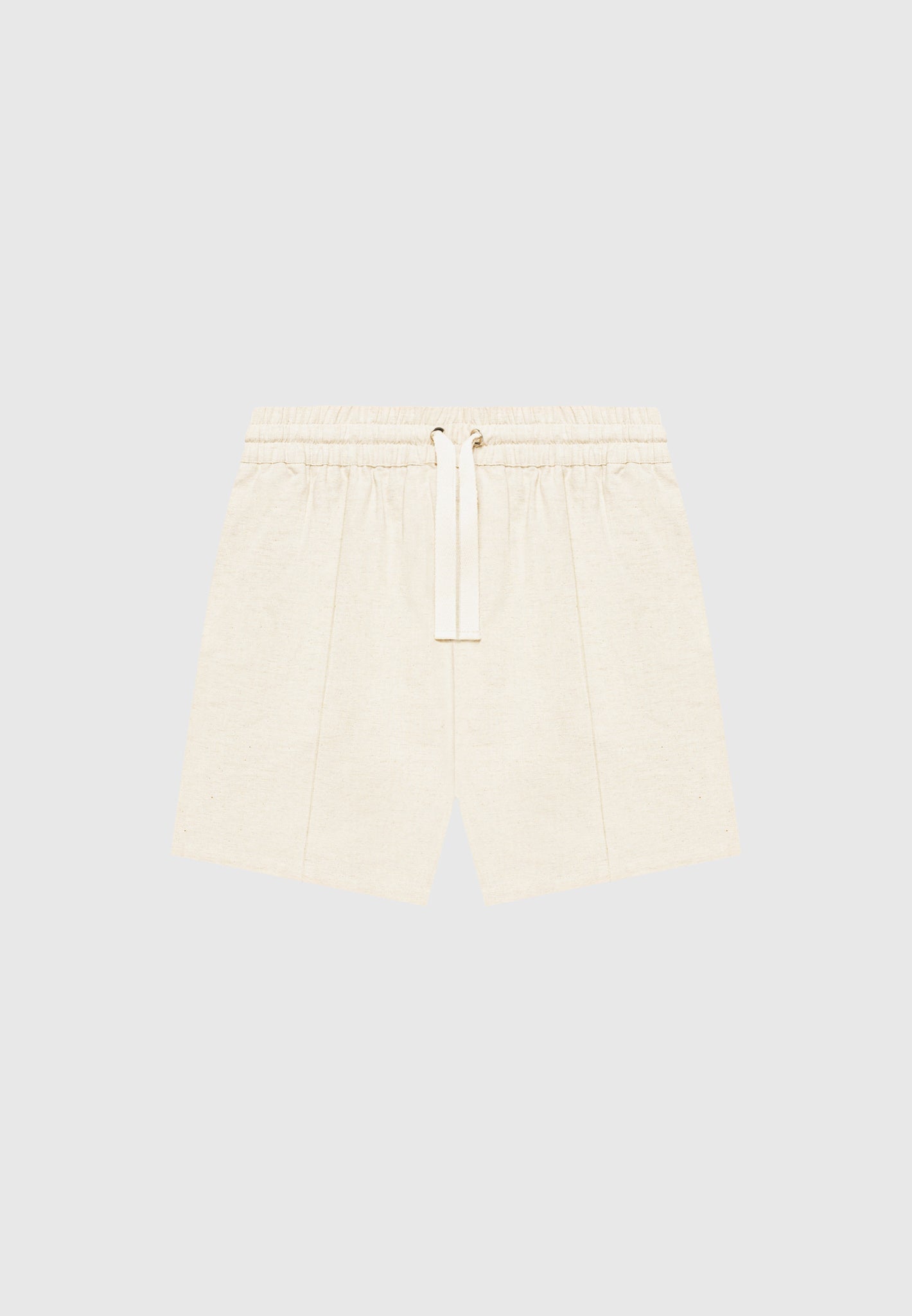 Leinen-Shorts mit Biesen - Natur