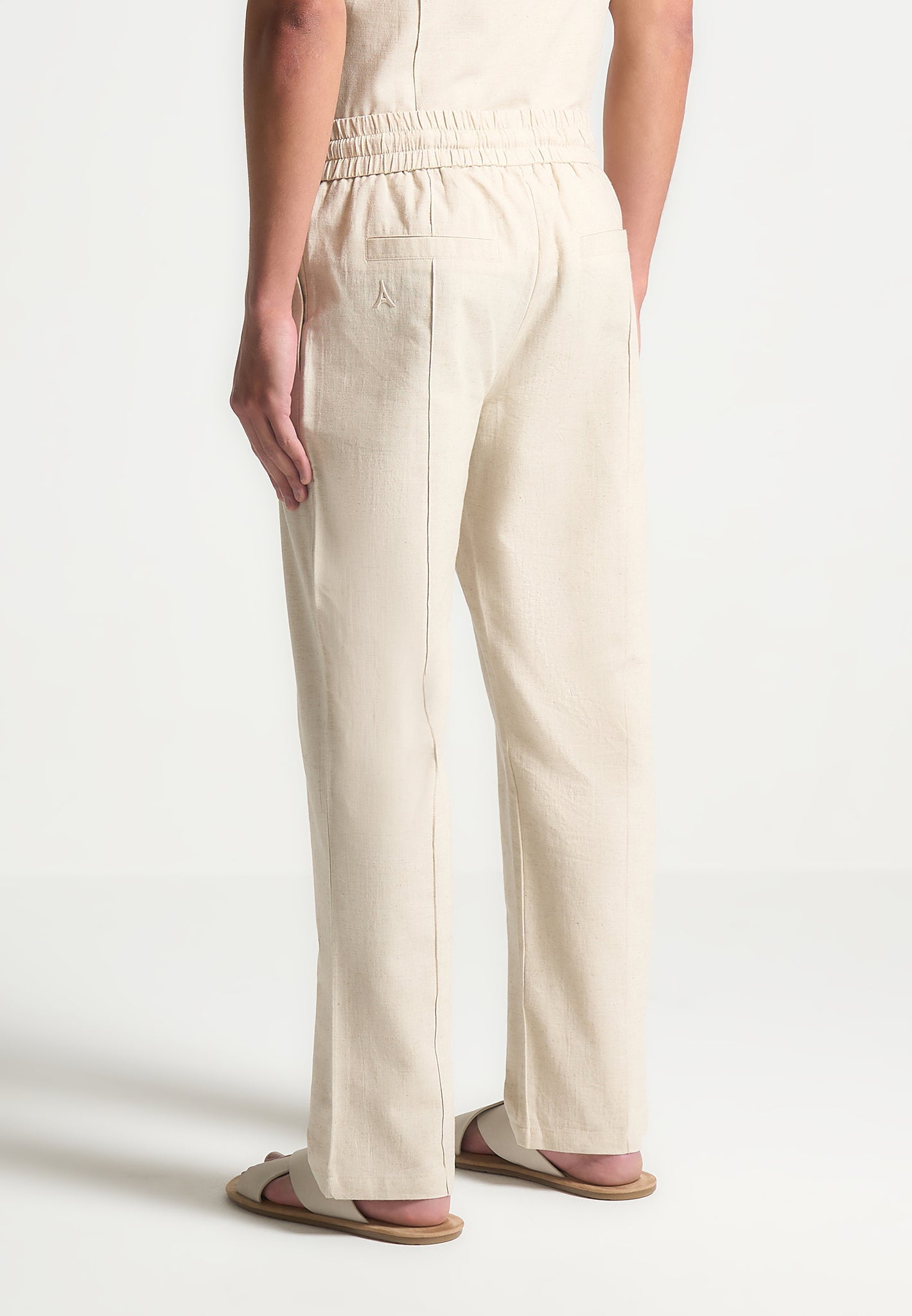 Leinenhose mit Biesen - Natur
