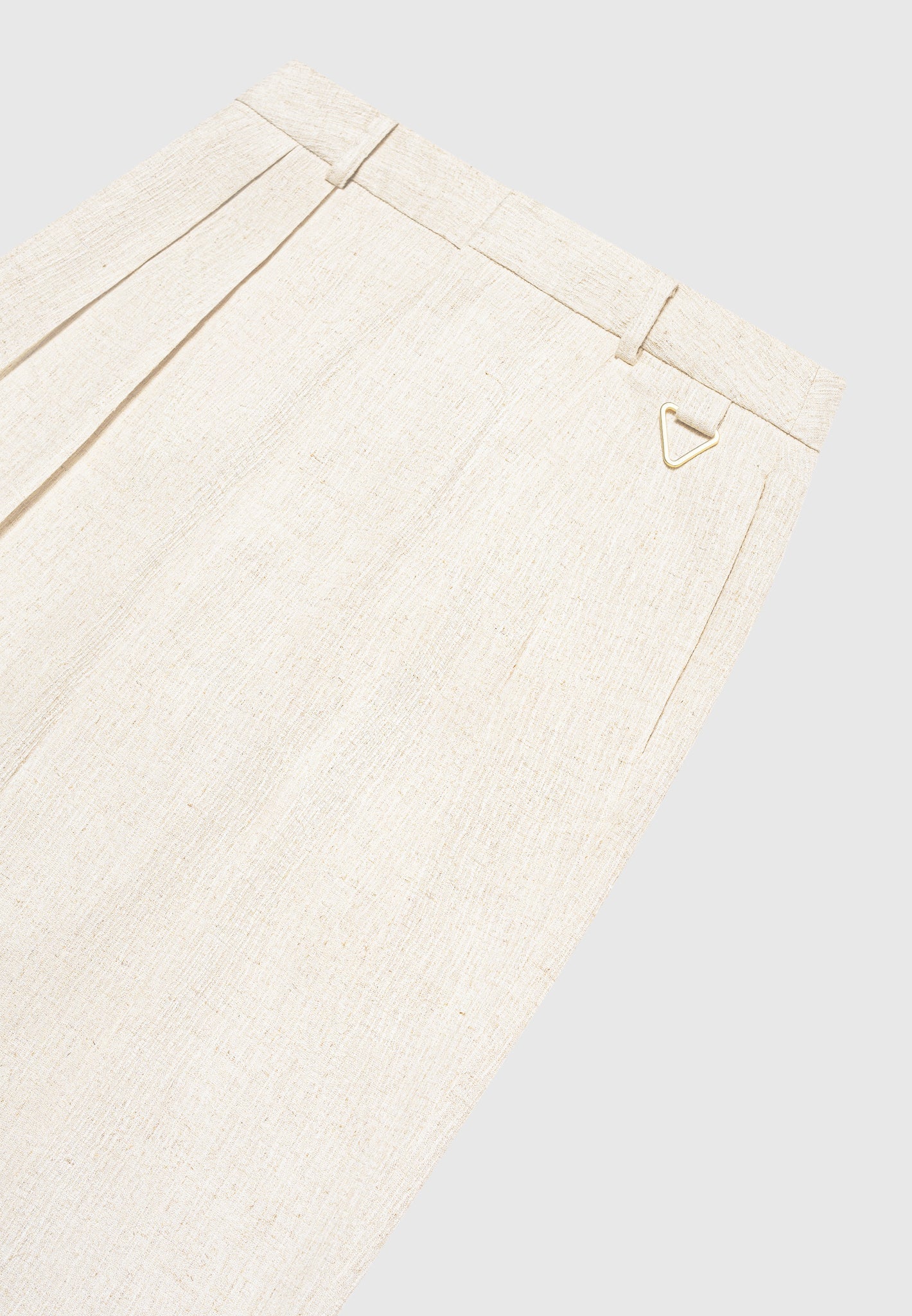 Leinenhose mit Doppelfalten - Natur