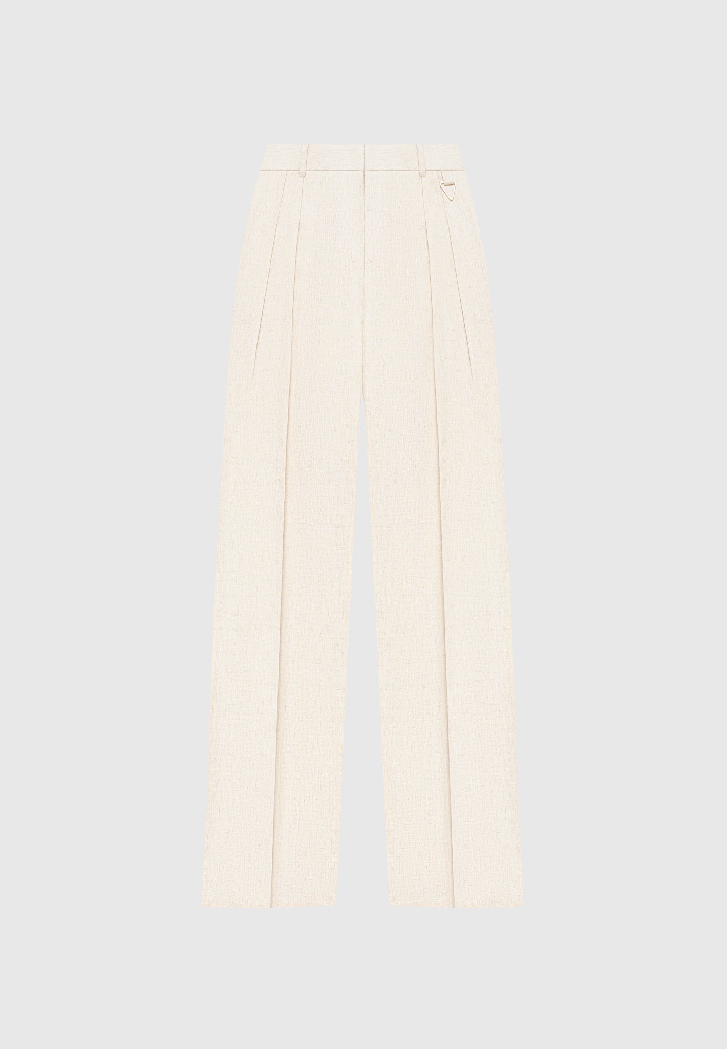 Leinenhose mit Doppelfalten - Natur
