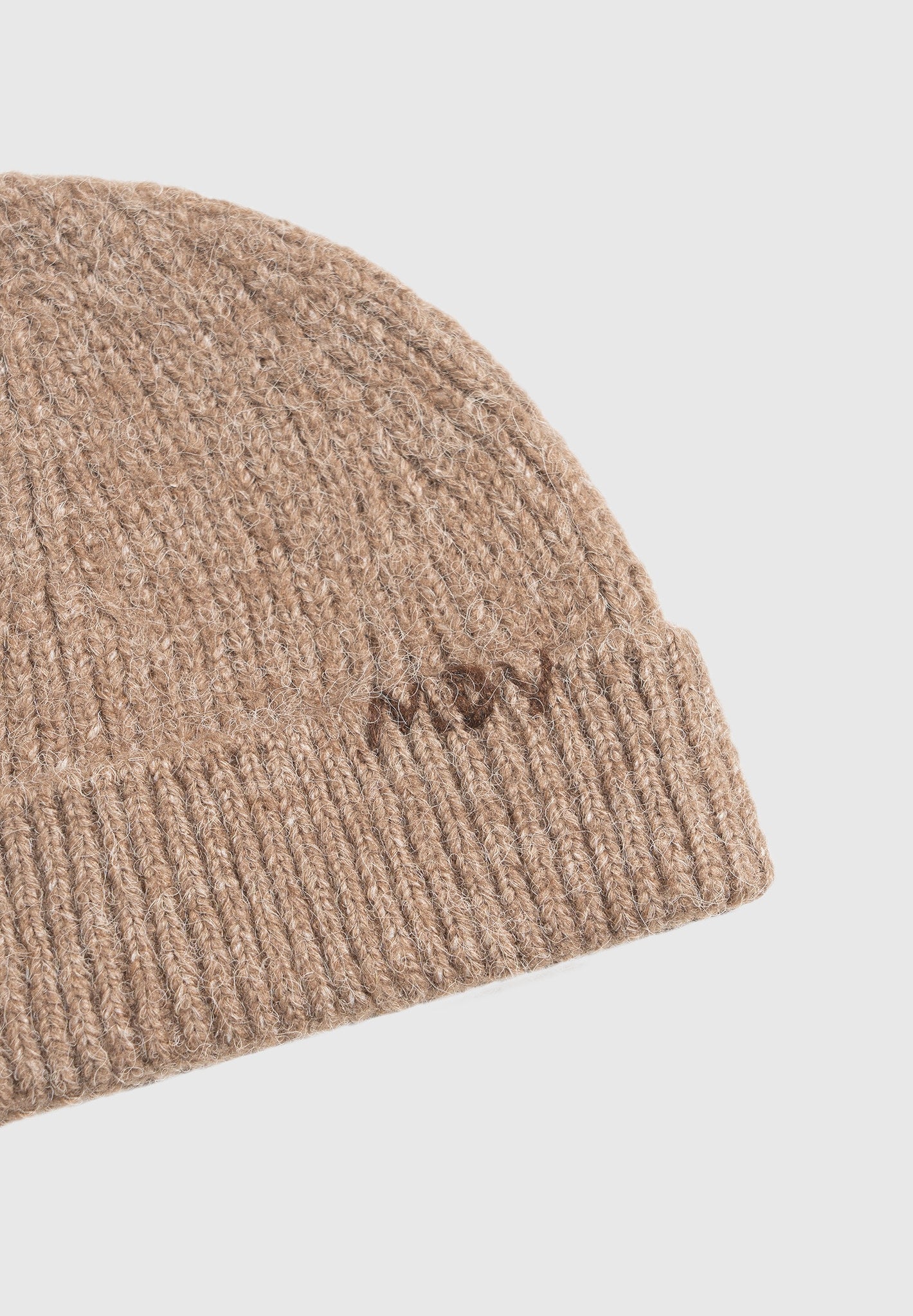 MDV Handgenähte Wollstrickmütze - Beige