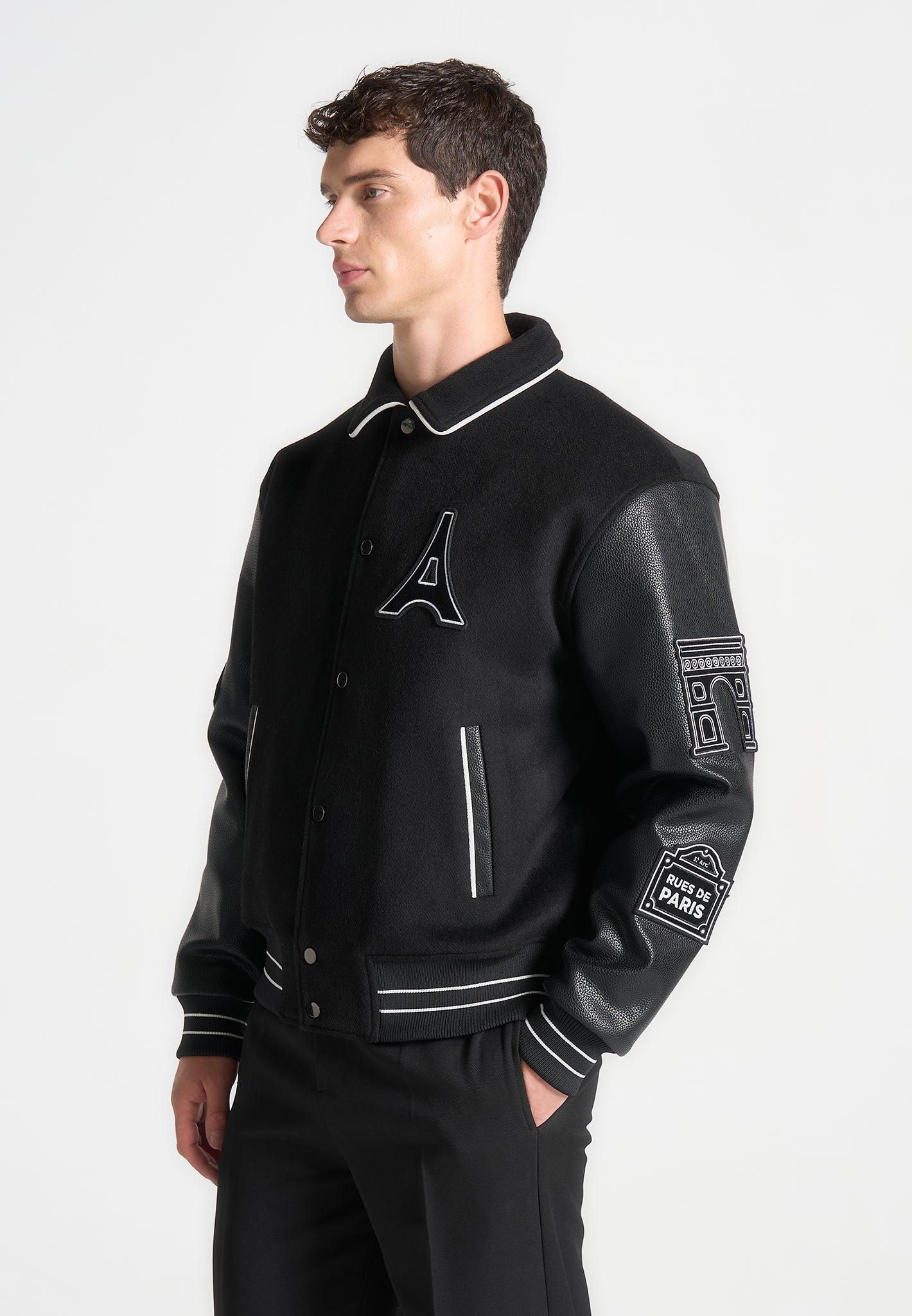 Mona Lisa Collegejacke aus Wollmischung - Schwarz