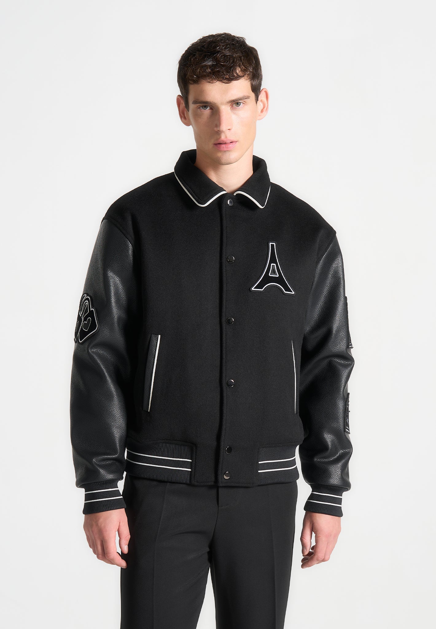 Mona Lisa Collegejacke aus Wollmischung - Schwarz