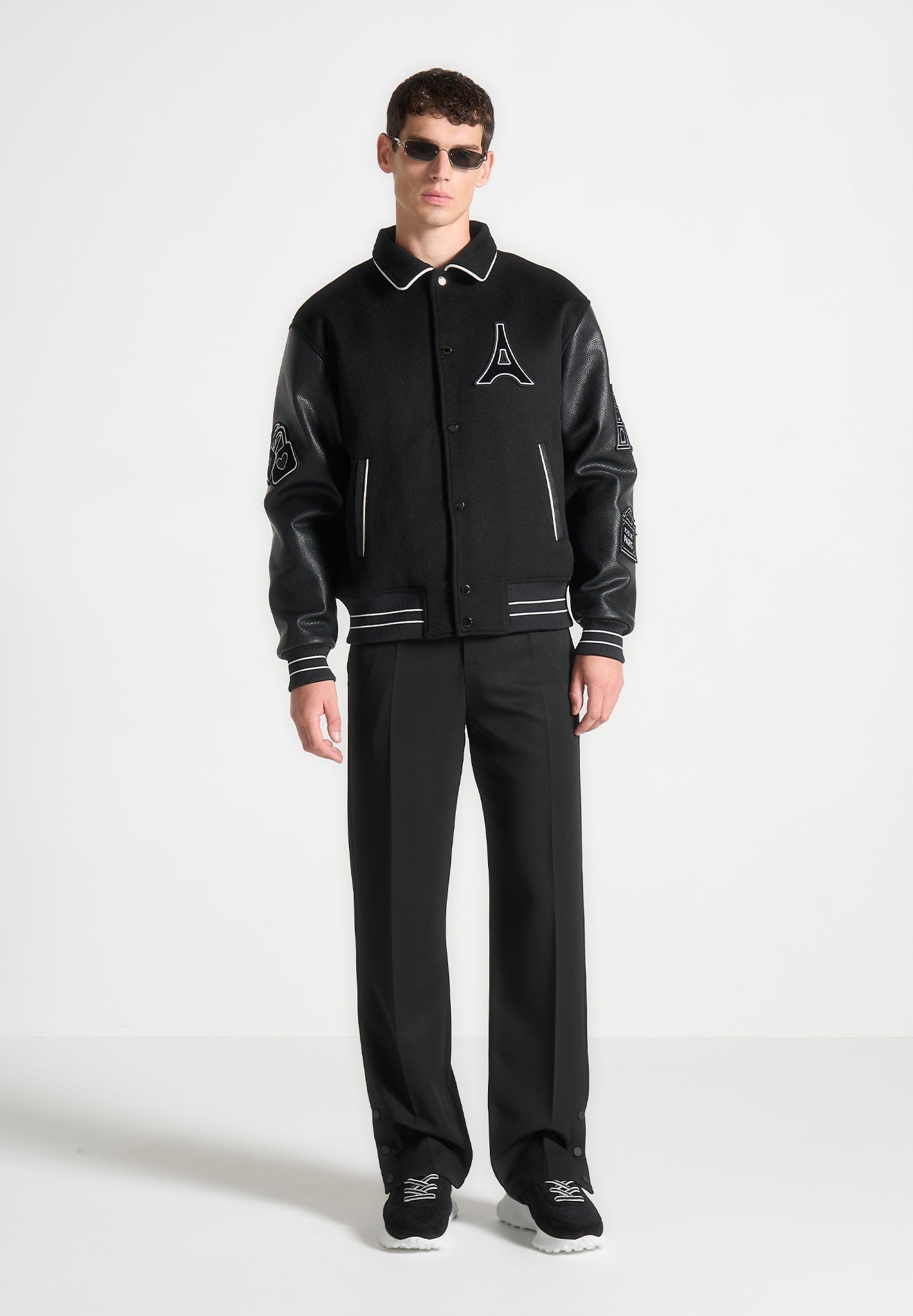 Mona Lisa Collegejacke aus Wollmischung - Schwarz