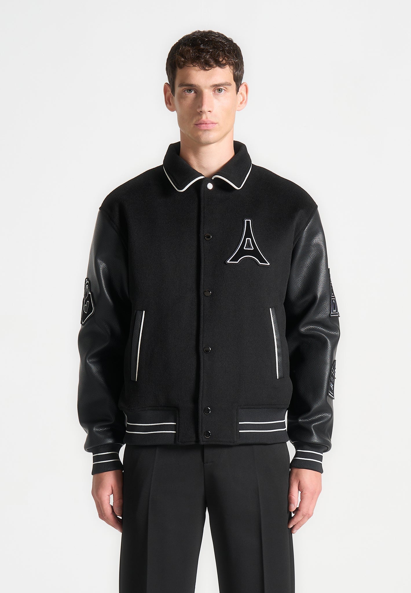 Mona Lisa Collegejacke aus Wollmischung - Schwarz