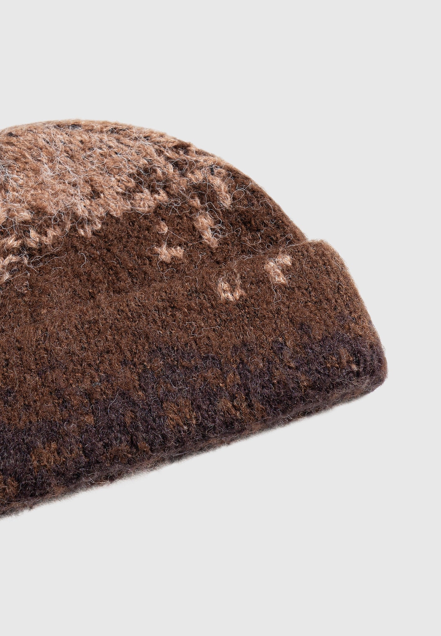 Ombré-Strickmütze - Taupe