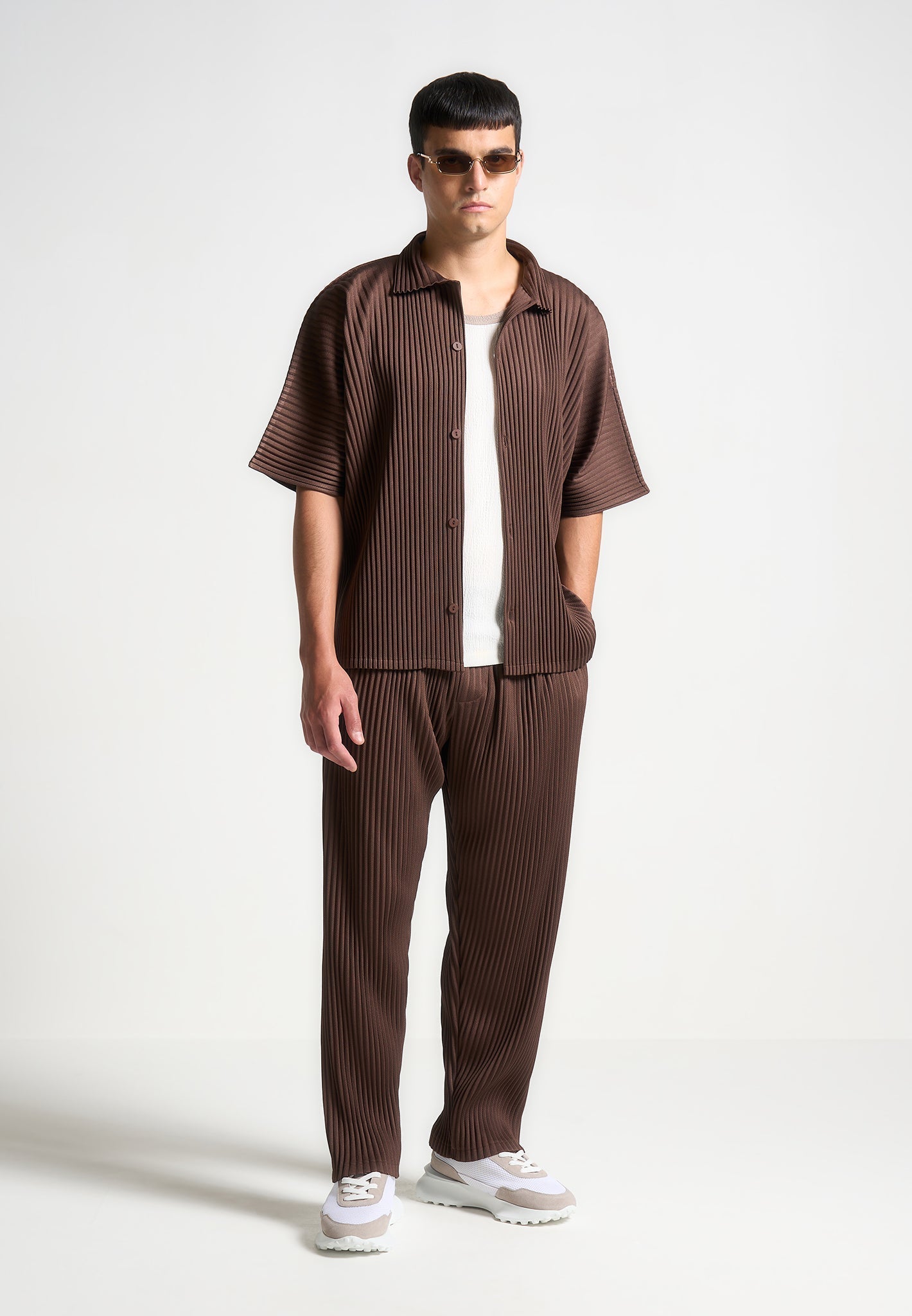 Bundfaltenhose - Braun