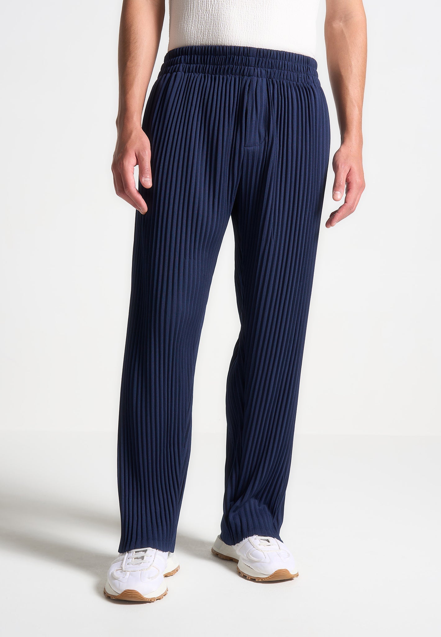 Bundfaltenhose - Marineblau