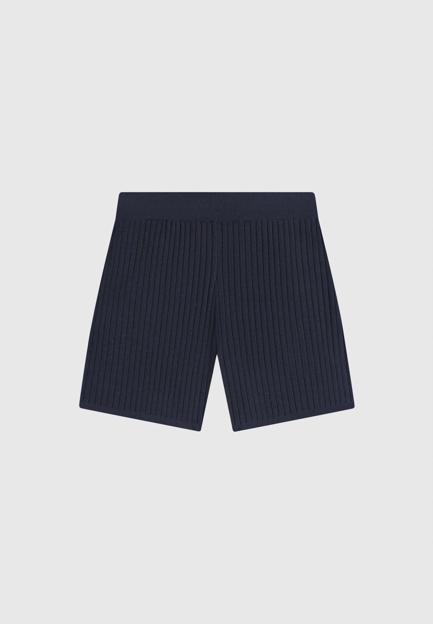 Gerippte Strickshorts - Marineblau