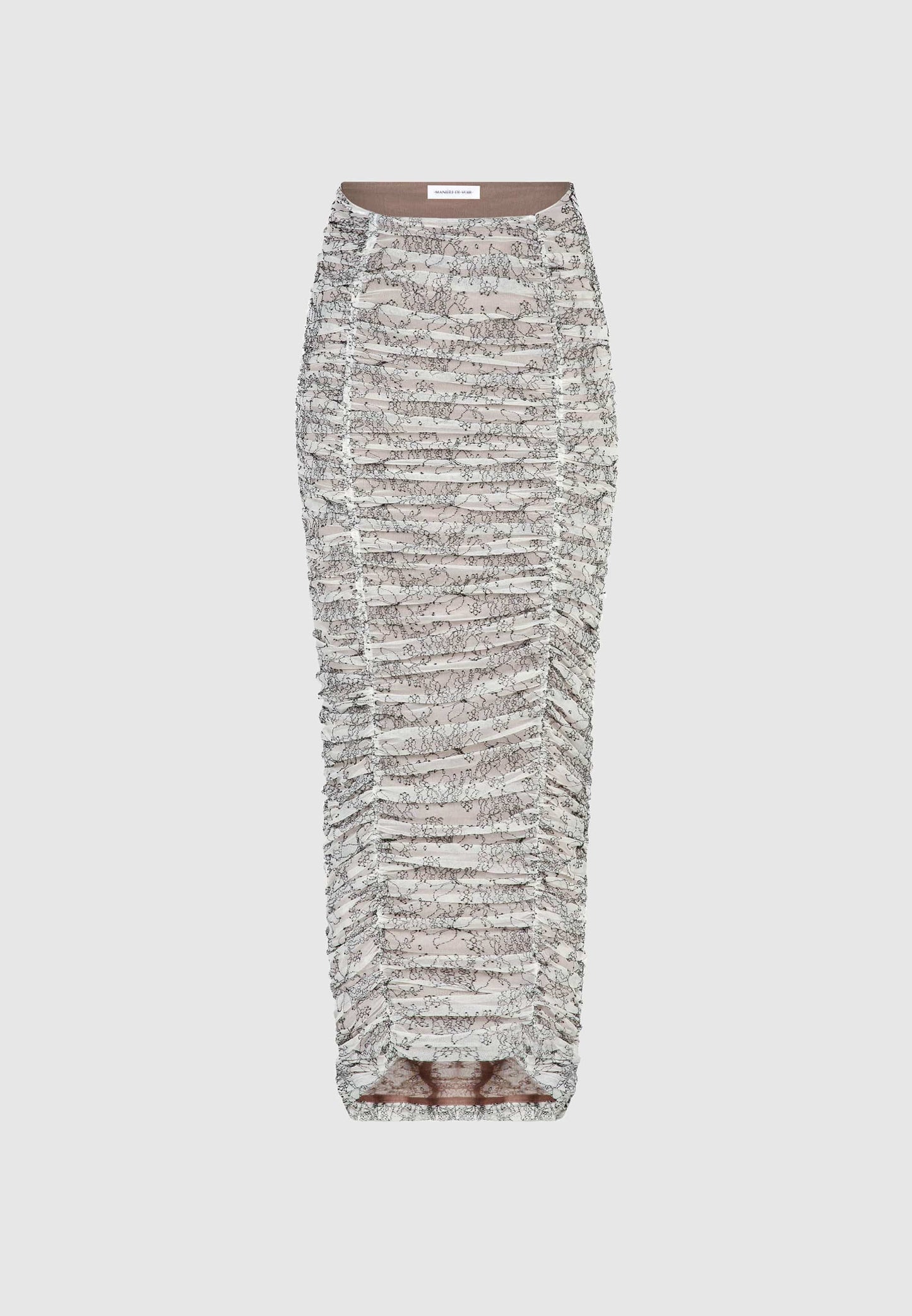 Asymmetrischer Midaxi-Rock aus gerüschter Spitze - Off White