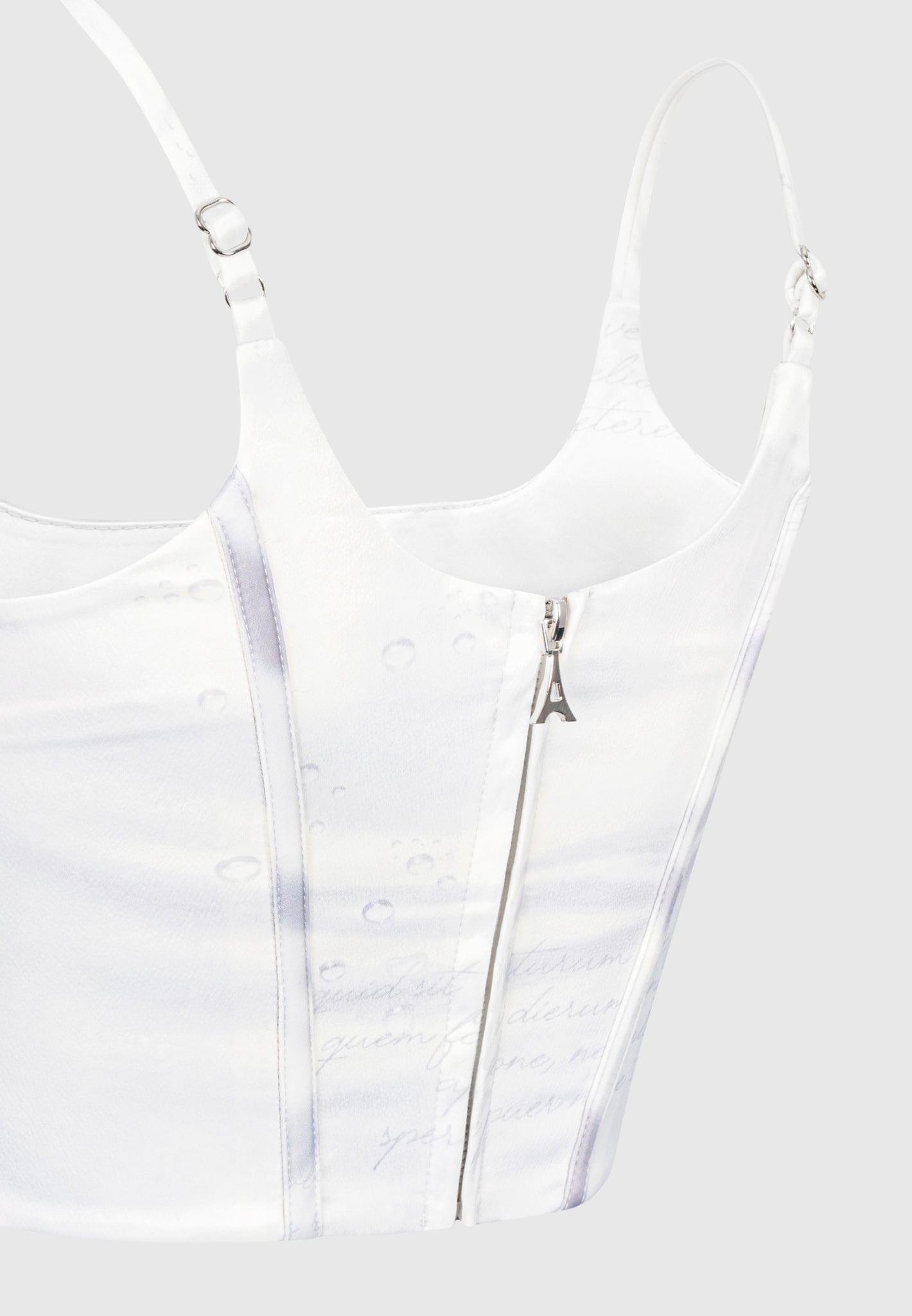 Satin Renaissance Body Print Korsett Top - Off White
