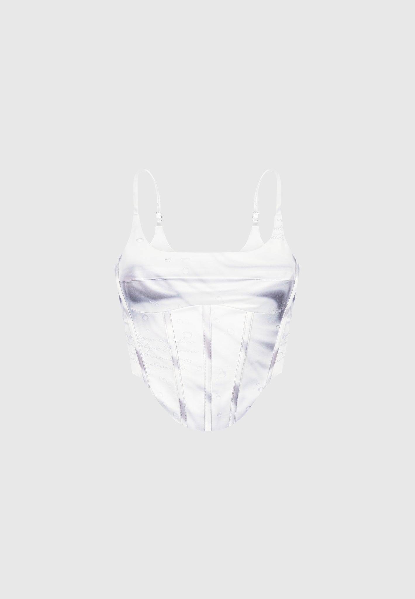 Satin Renaissance Body Print Korsett Top - Off White