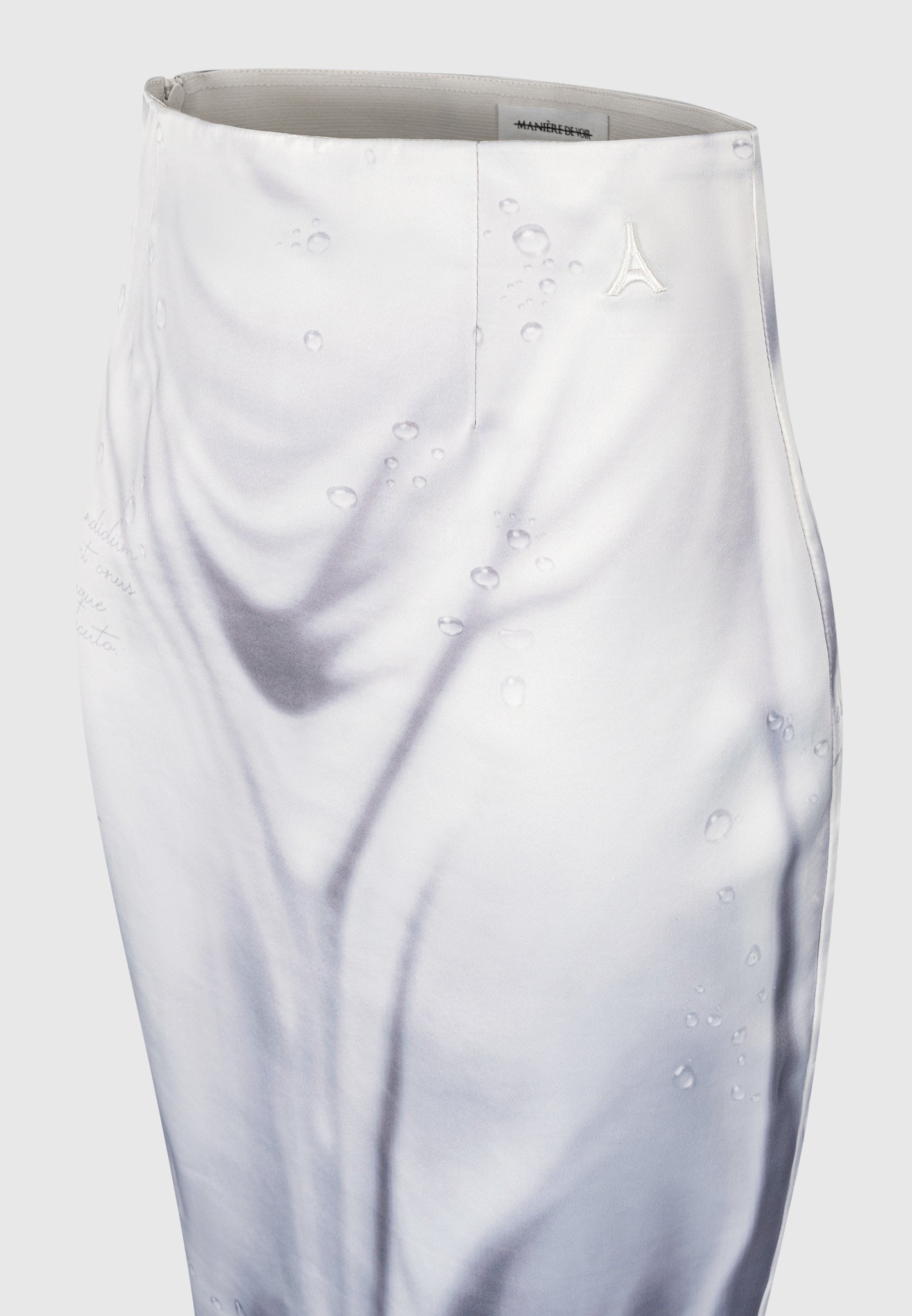 Satin Renaissance Body Print Midaxi Rock - Off White