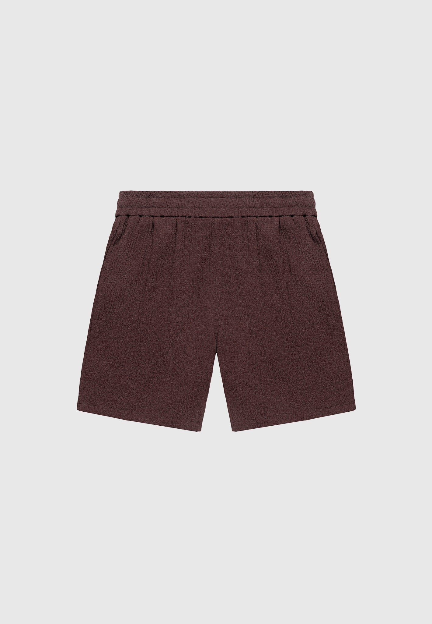 Seersucker-Shorts - Braun