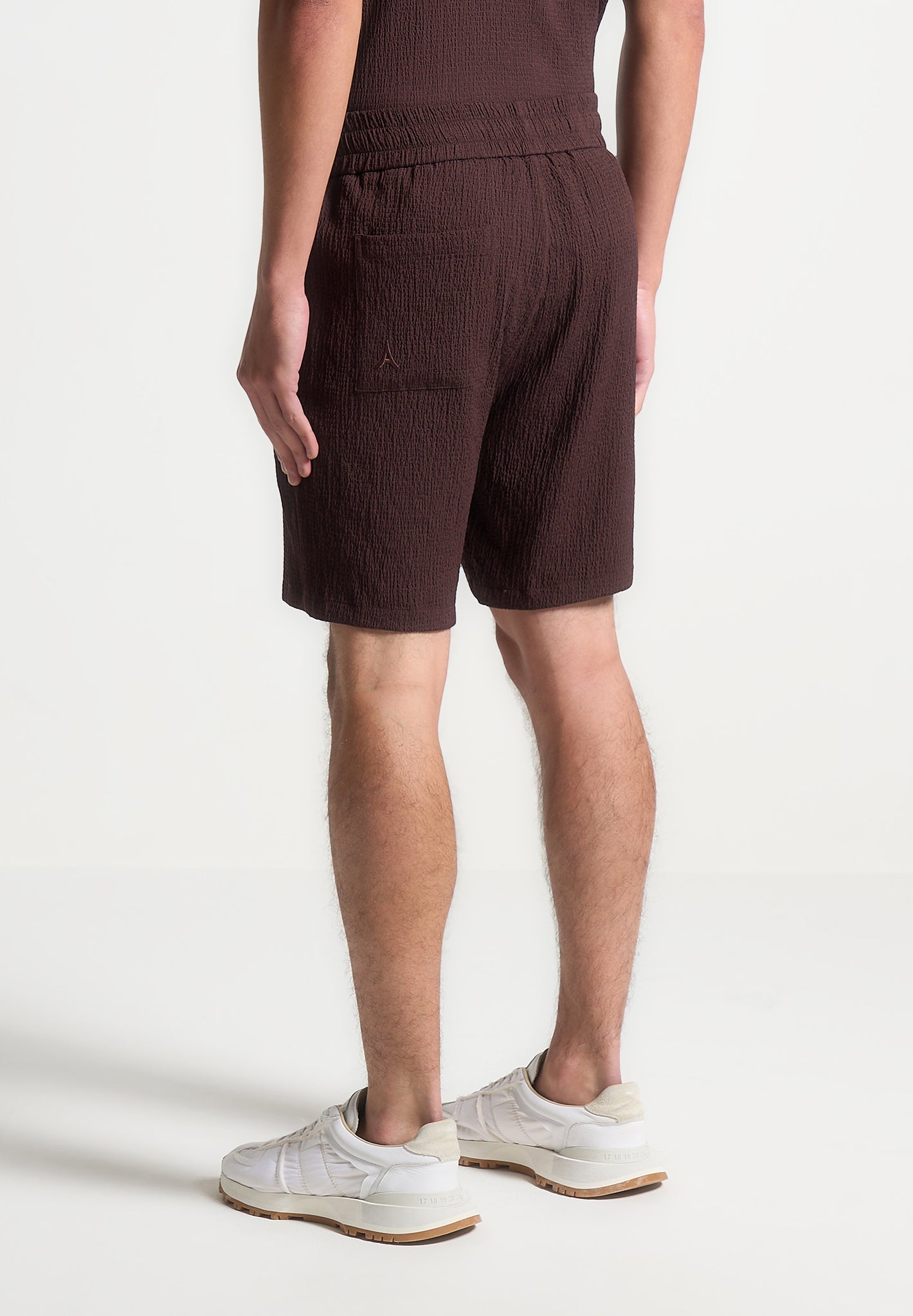 Seersucker-Shorts - Braun