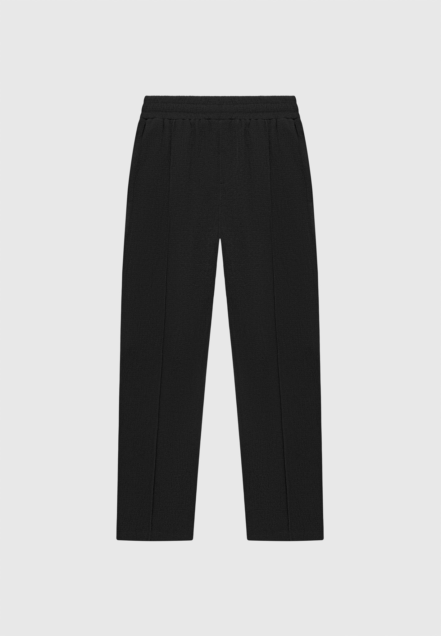 Karottenhose aus Seersucker - Schwarz