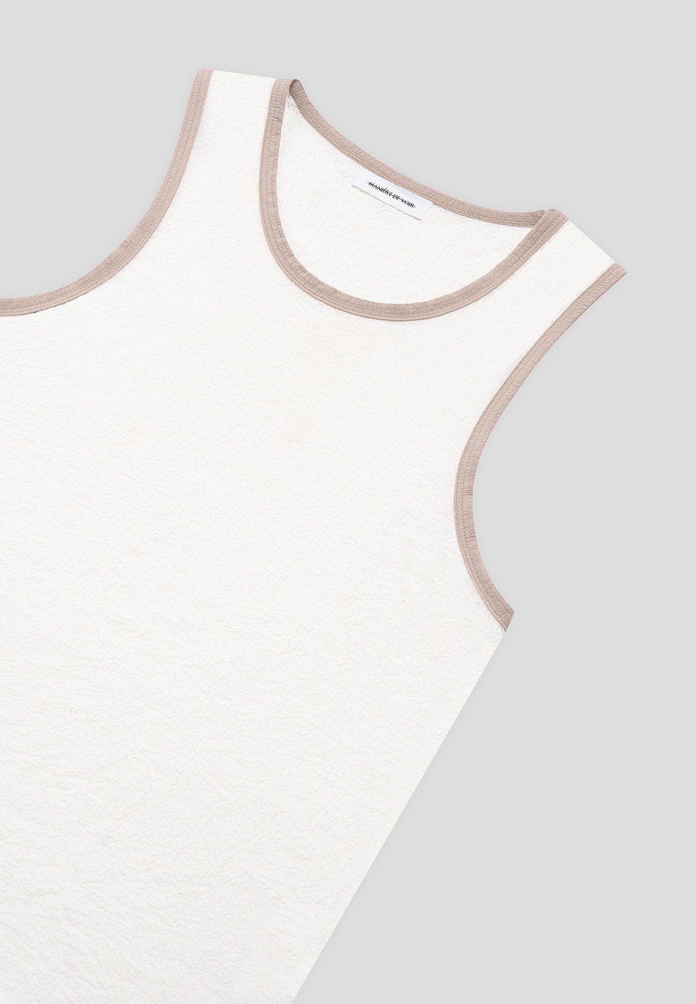 Seersucker-Weste - Weiß/Beige