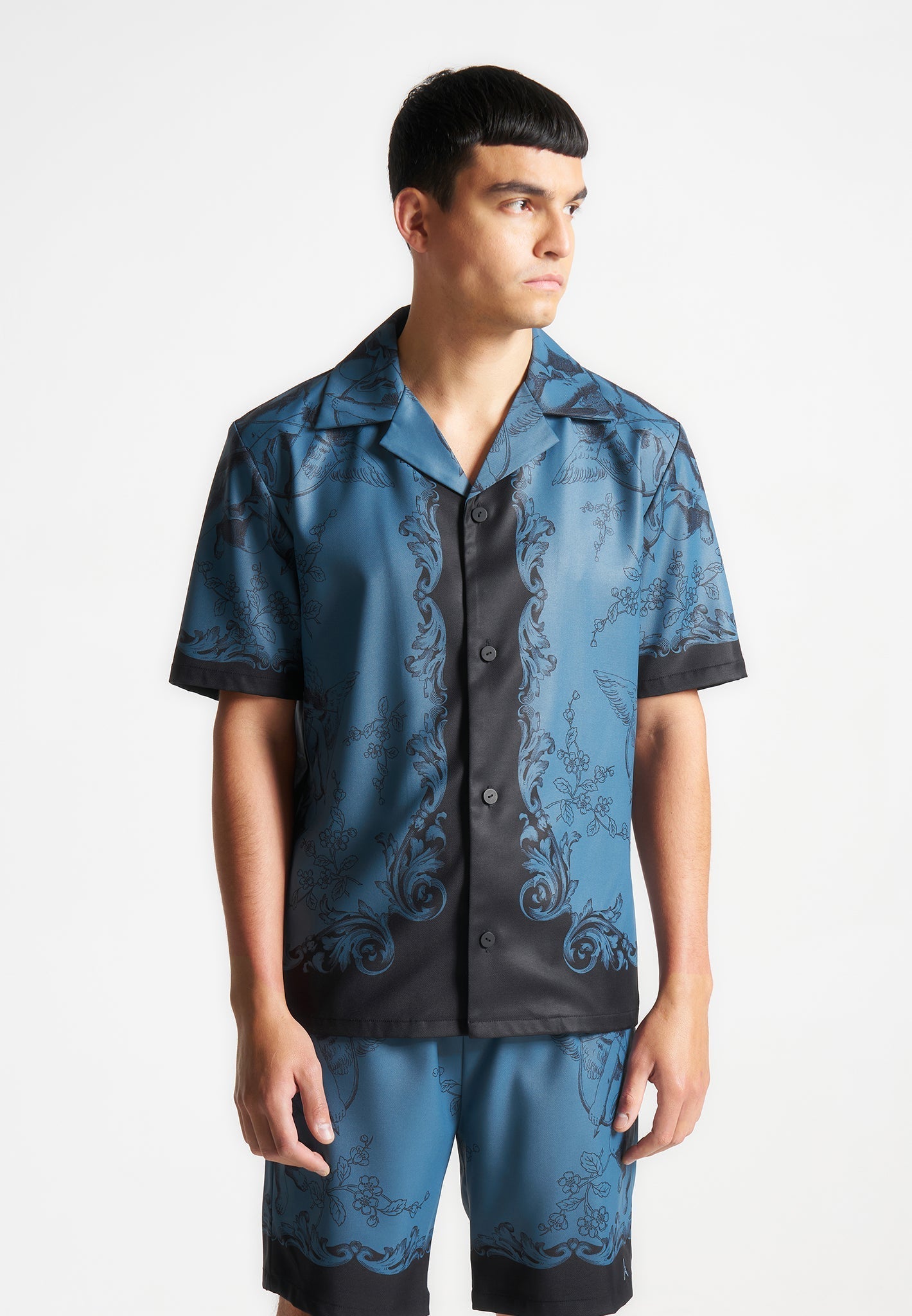 Signature Baroque Resort Hemd - Blau/Schwarz