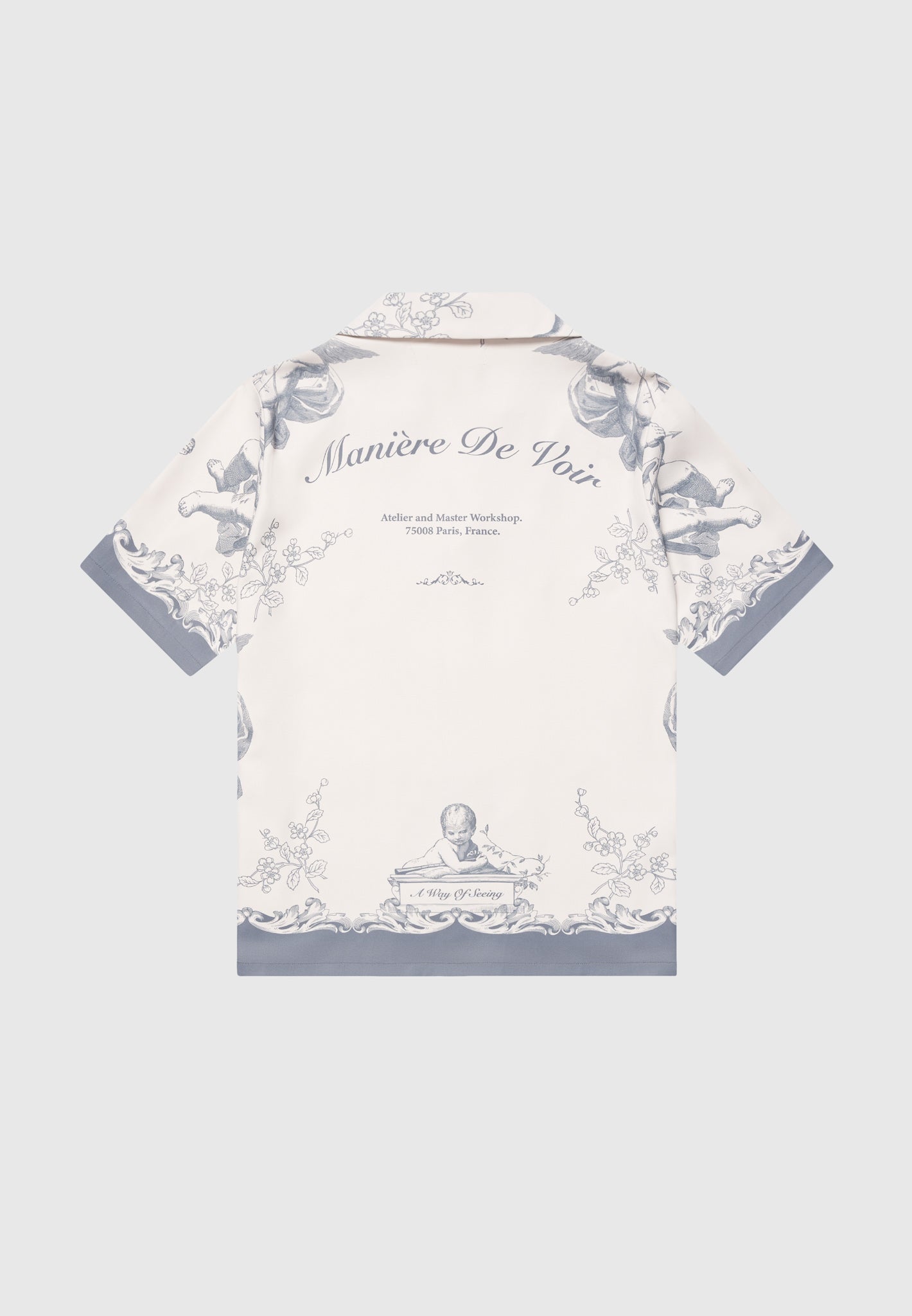 Signature Baroque Resort Hemd - Creme/Grau