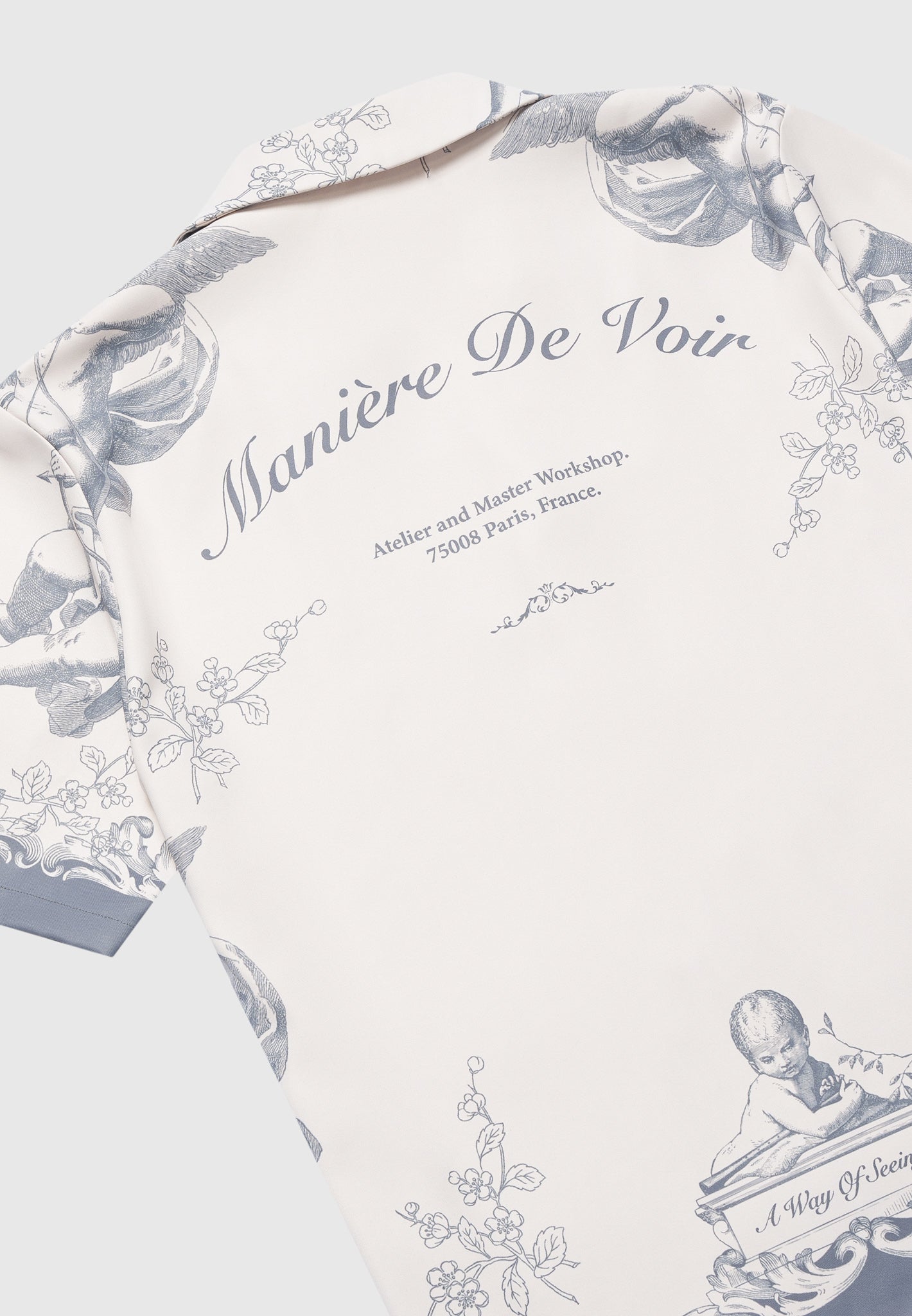 Signature Baroque Resort Hemd - Creme/Grau