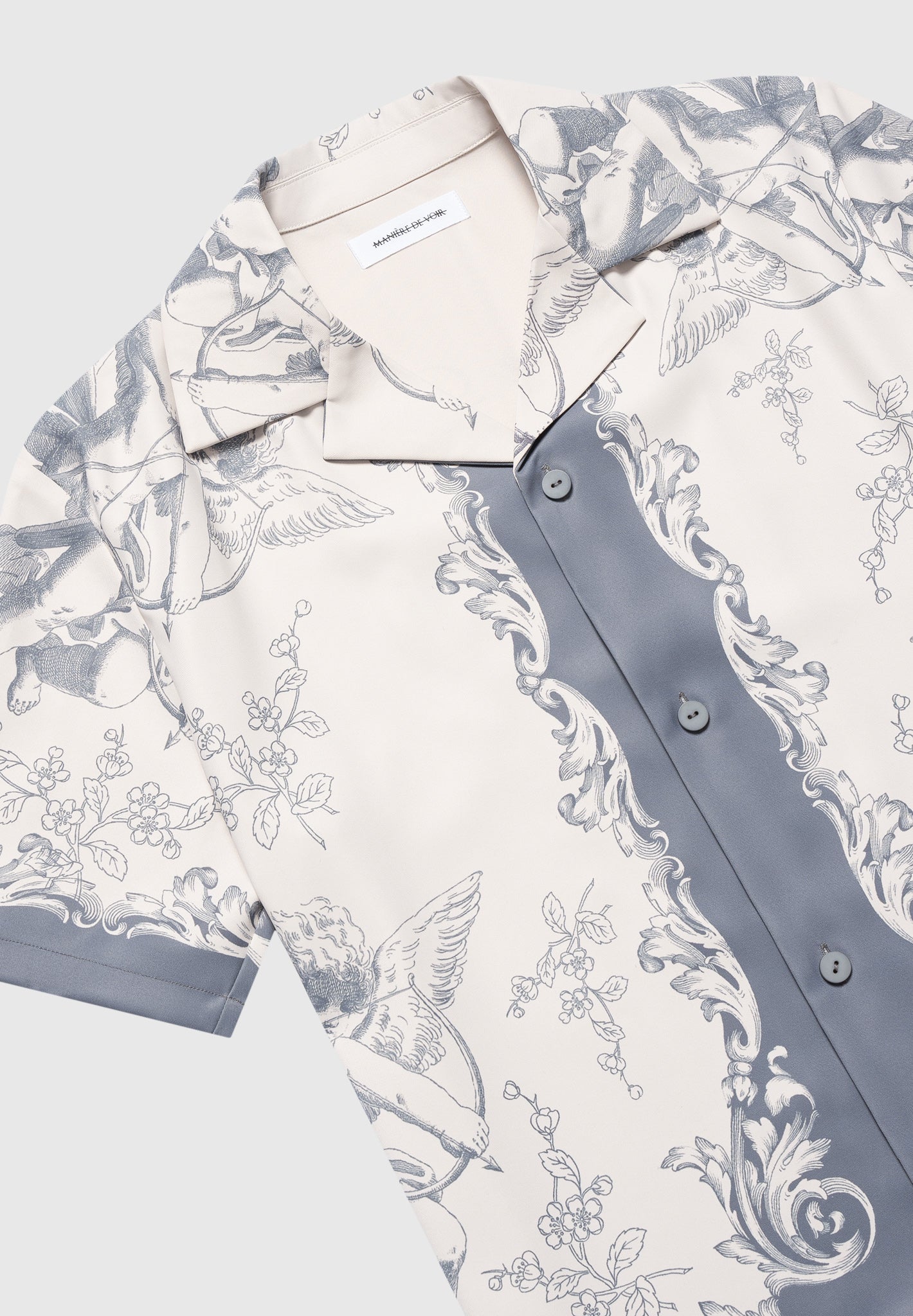 Signature Baroque Resort Hemd - Creme/Grau