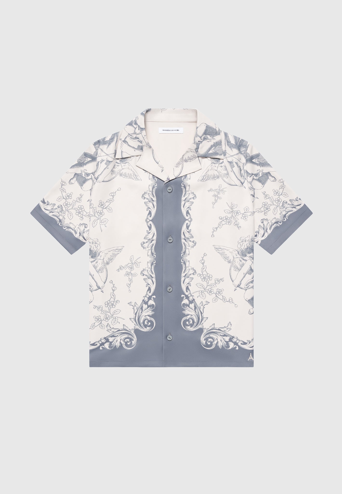 Signature Baroque Resort Hemd - Creme/Grau