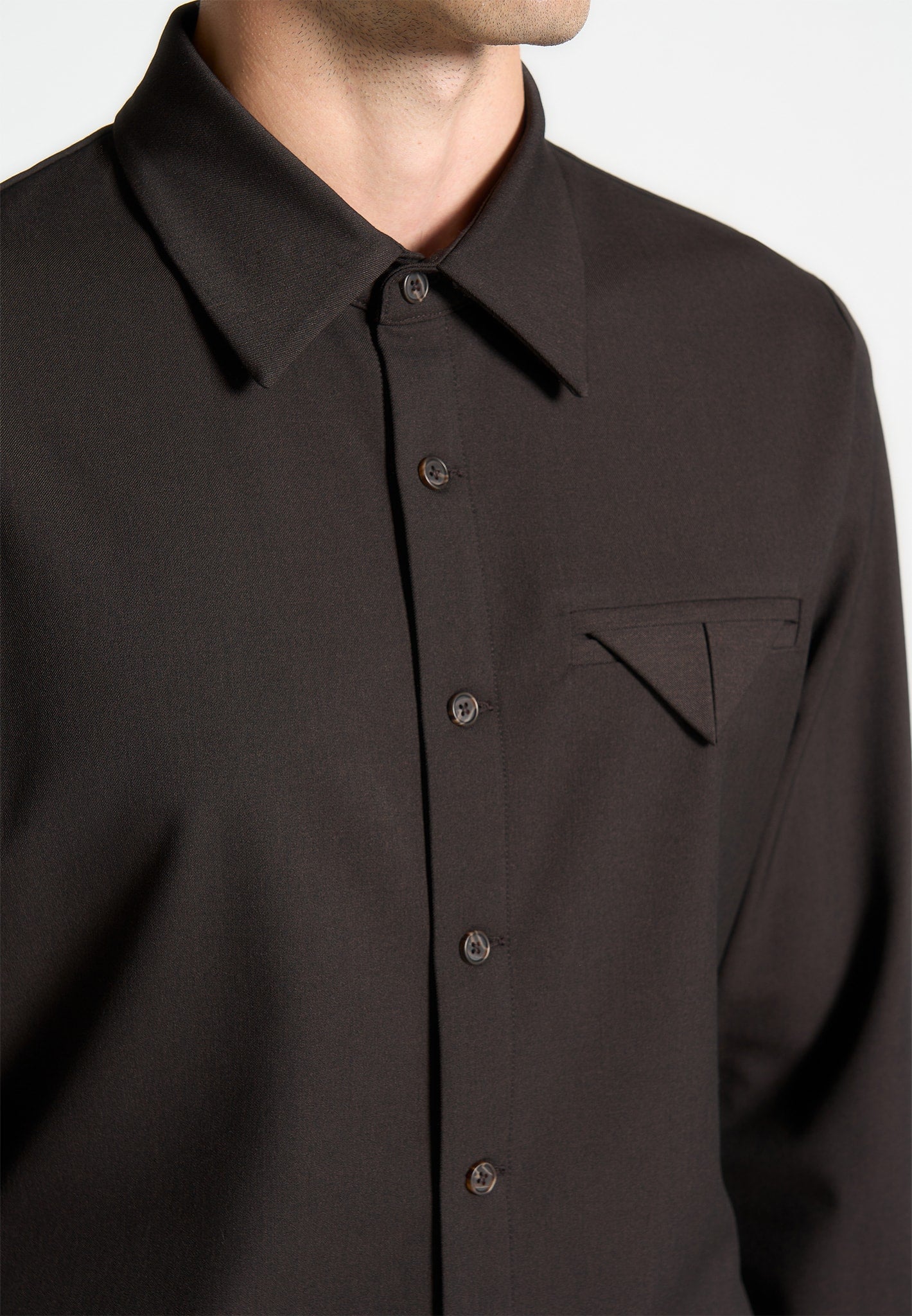 Slim Fit Tailored Stretch-Hemd - Braun