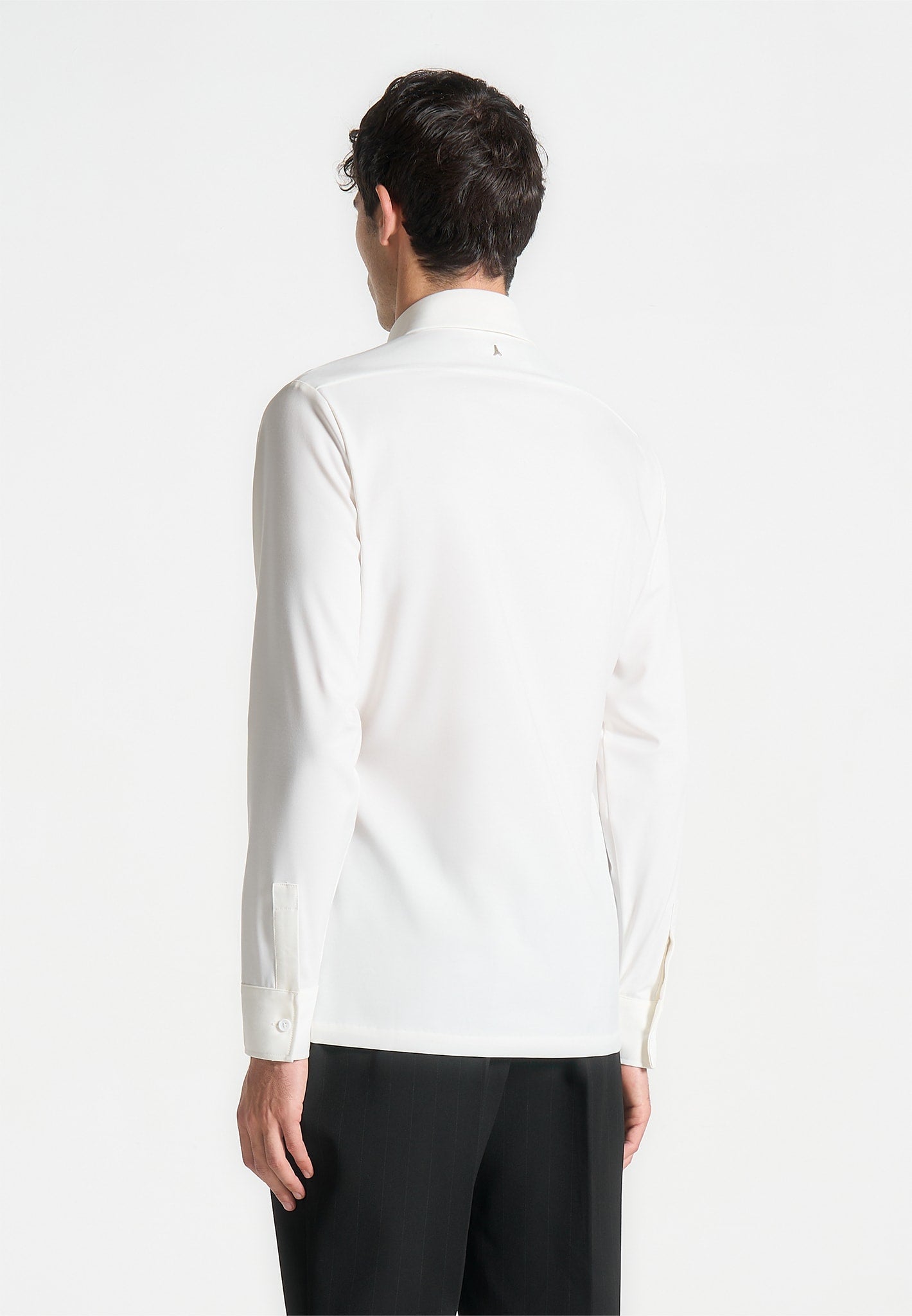 Slim Fit Tailored Stretch-Hemd - Weiß