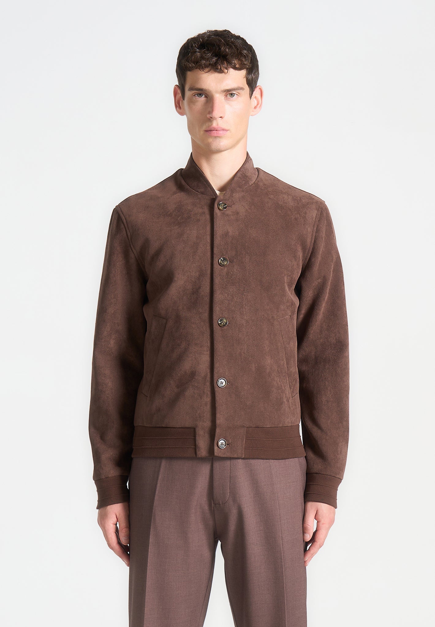 Bomberjacke aus Wildleder - Braun