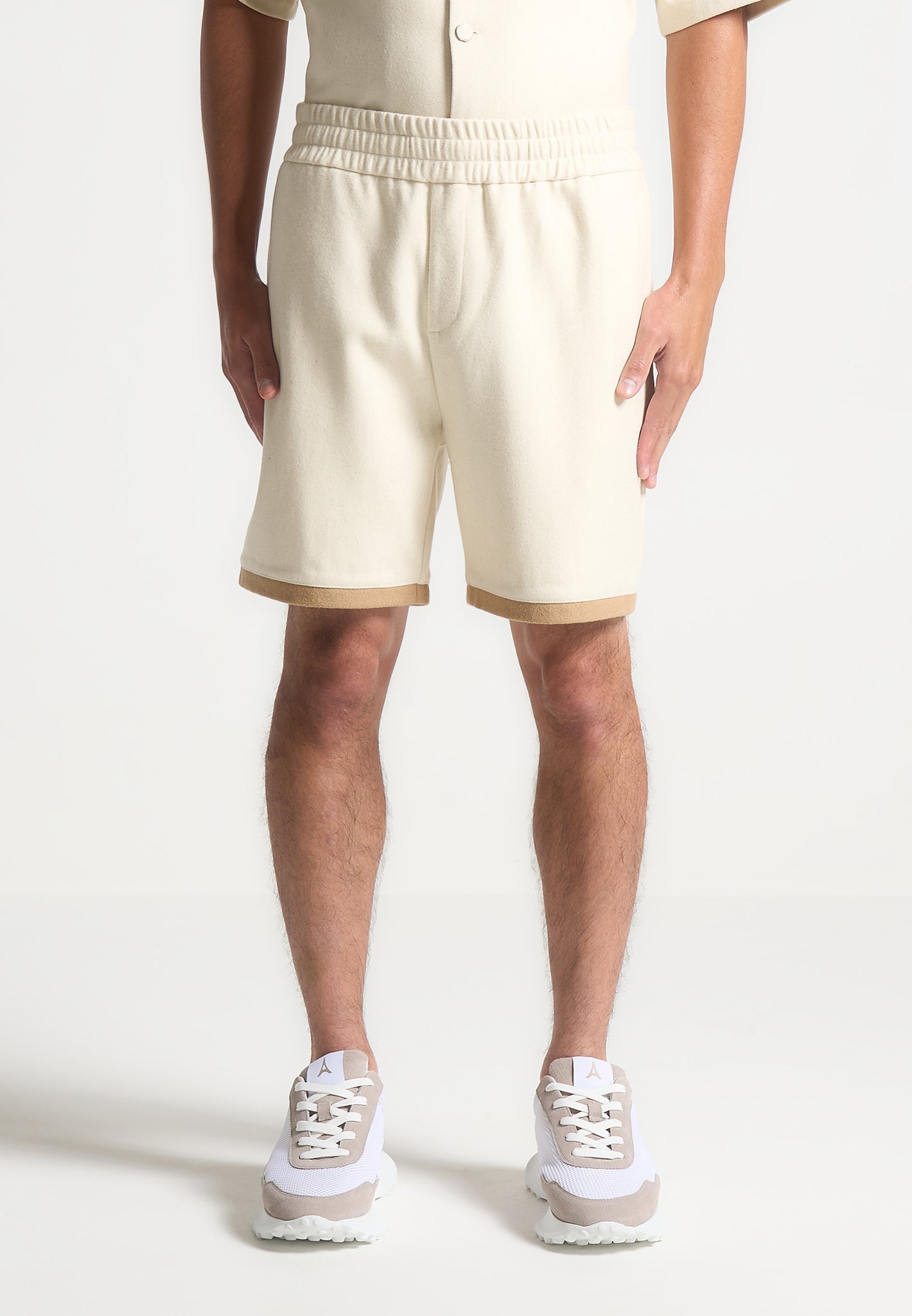 Wollshorts - Creme/Braun